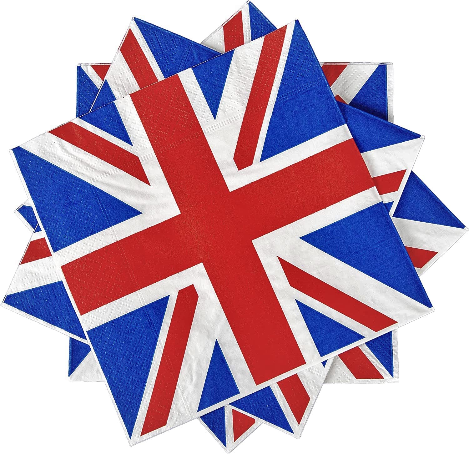 60Pcs Union Jack Party Napkins Serviettes Tableware King's Coronation Party Supplies Sporting Events Pub BBQ Royal Theme Table Decorations