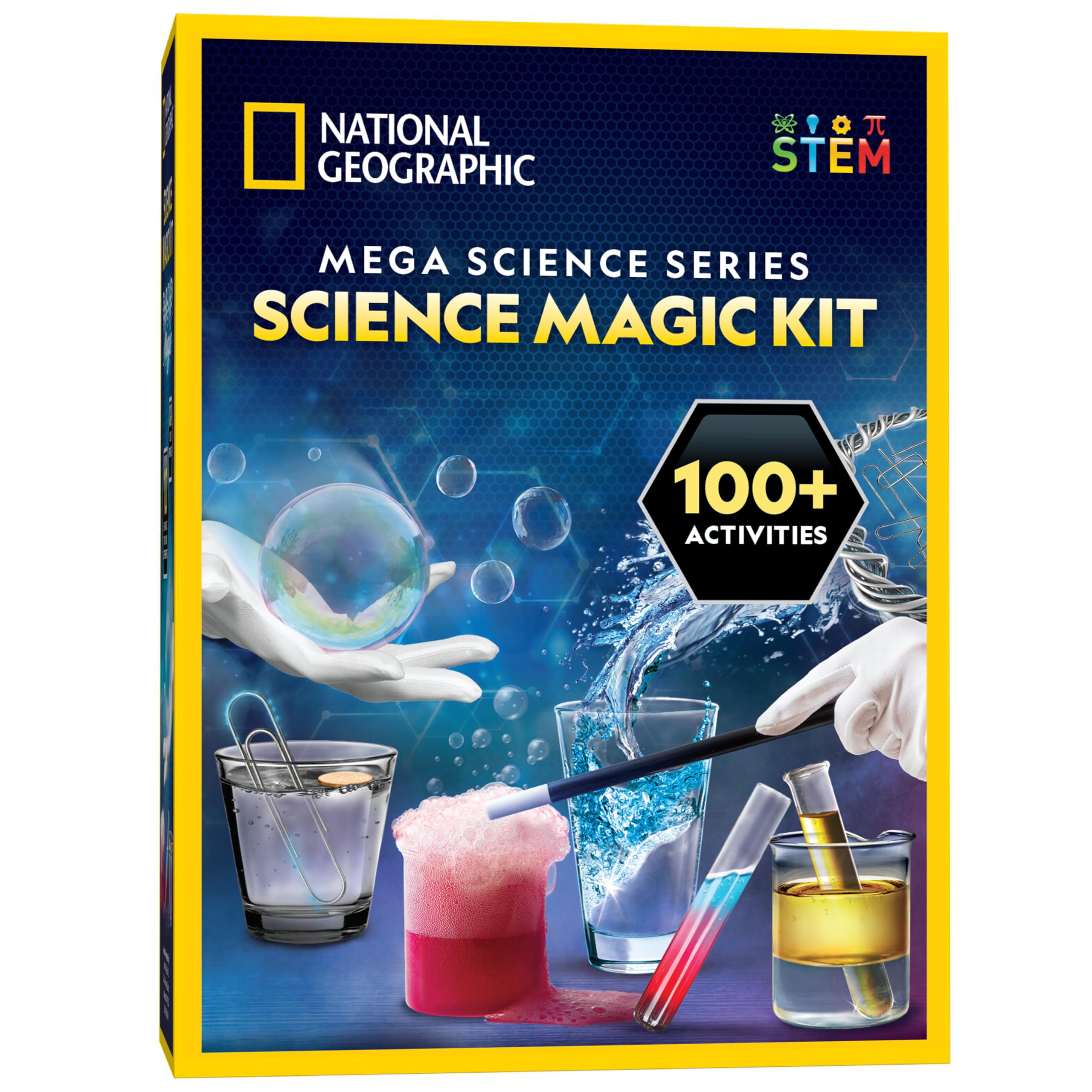 NATIONAL GEOGRAPHIC Science Magic Kit – Science Kit for Kids with 100+ Unique Experiments and Magic Tricks, Chemistry Set and STEM Project, A Great Gift for Boys and Girls (Amazon Exclusive)