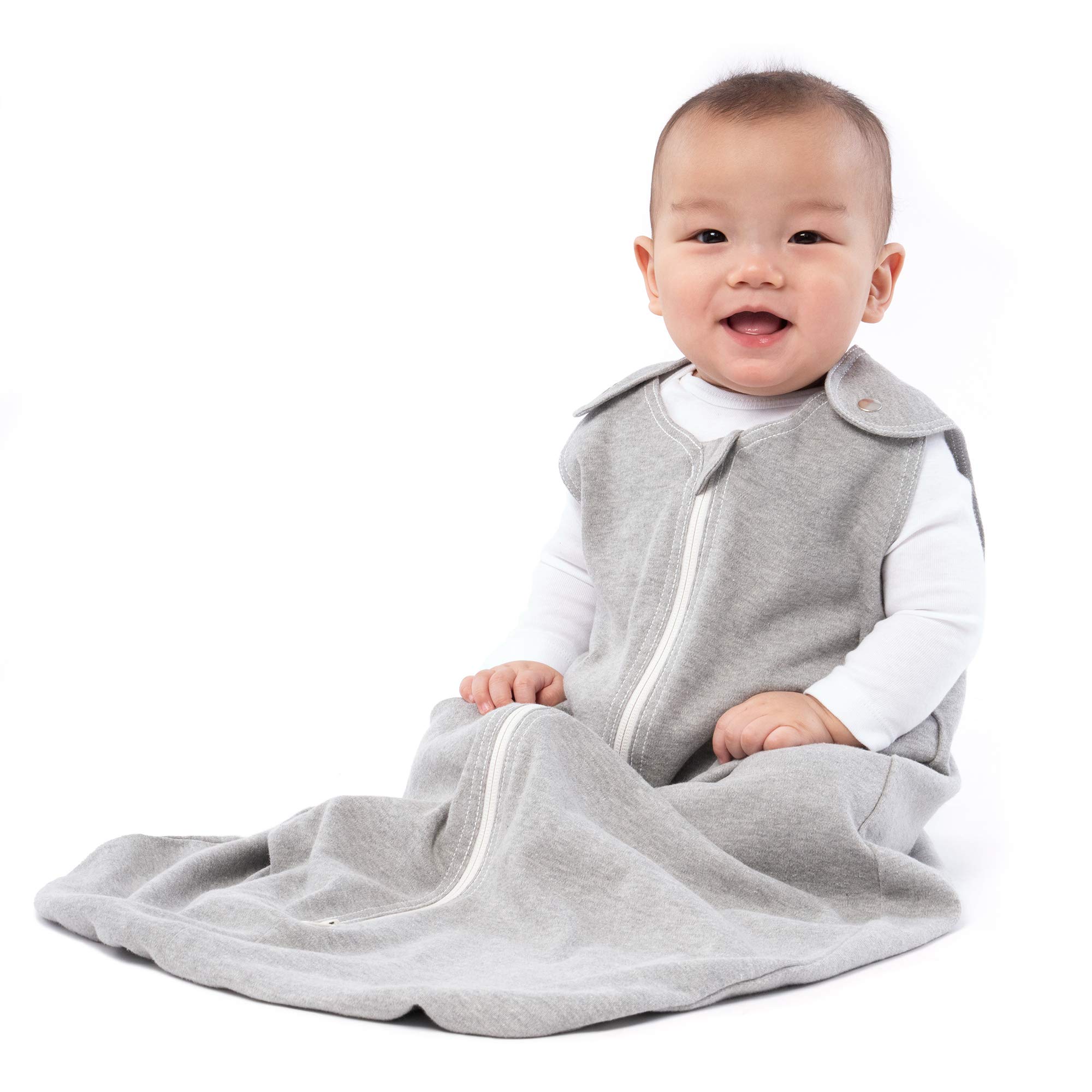 baby deedeeSleep nest Basic Cotton Baby Sleeping Bag Sack Toddler, Calming Gray, Medium (6-18 Month)