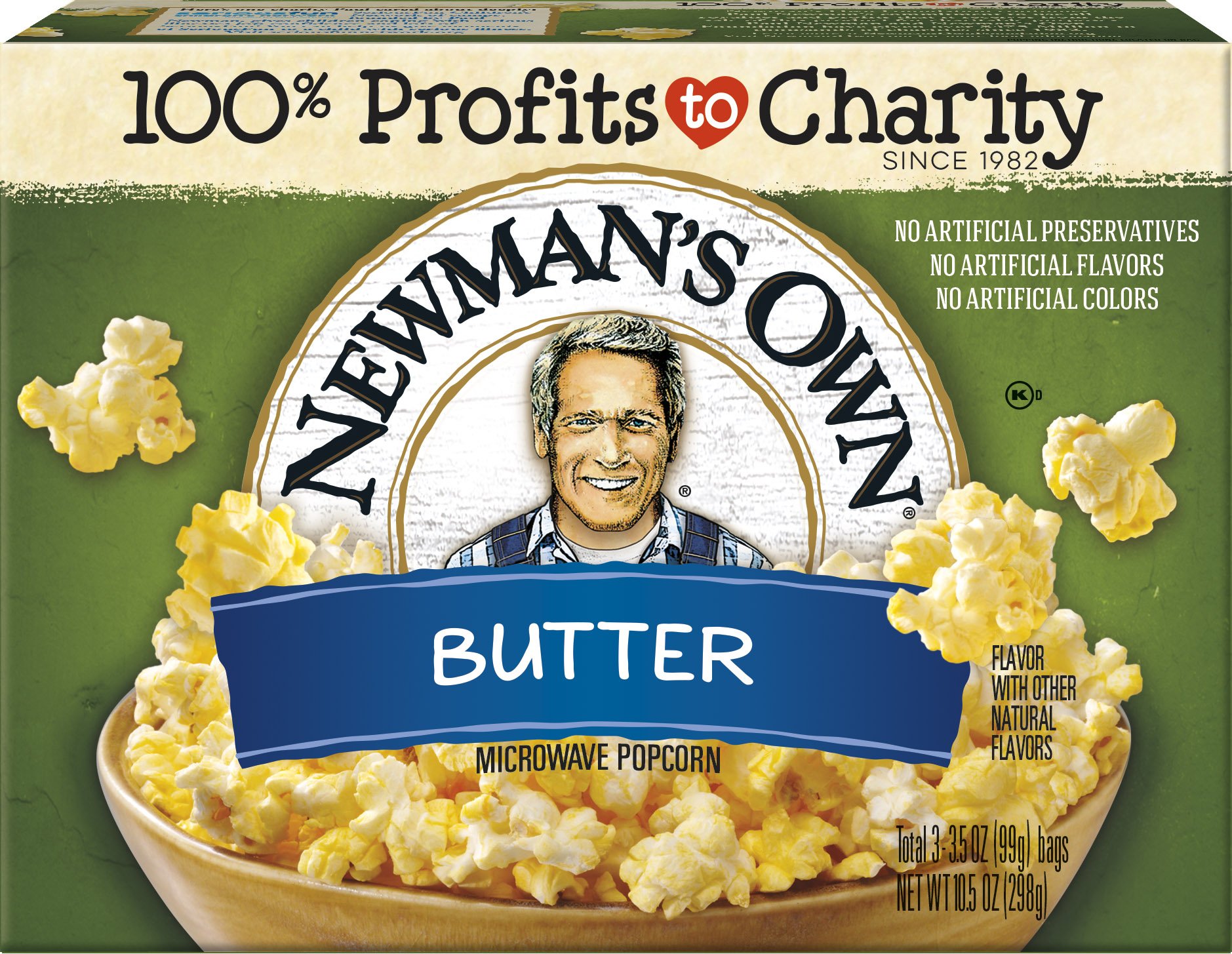 Newman's Own Microwave Popcorn Butter 272.1g (Pack of 2)