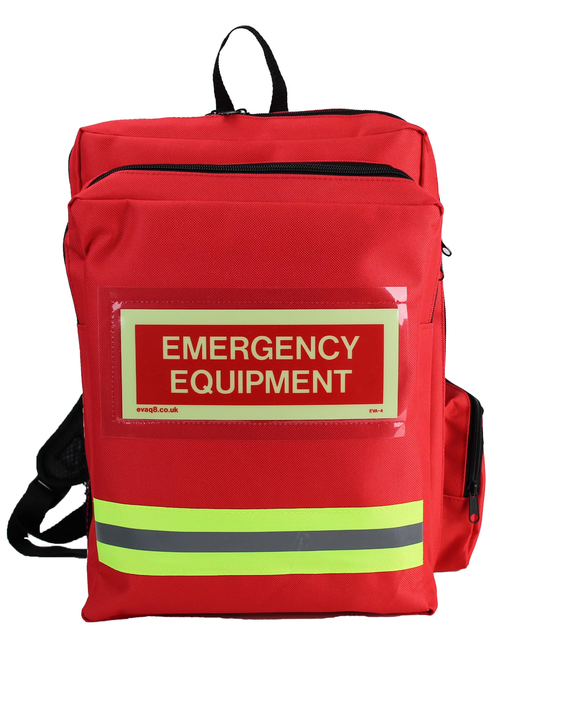 EVAQ8Emergency Grab Bag Empty Red Rucksack For Storing And Transporting Emergency Equipment And Supplies