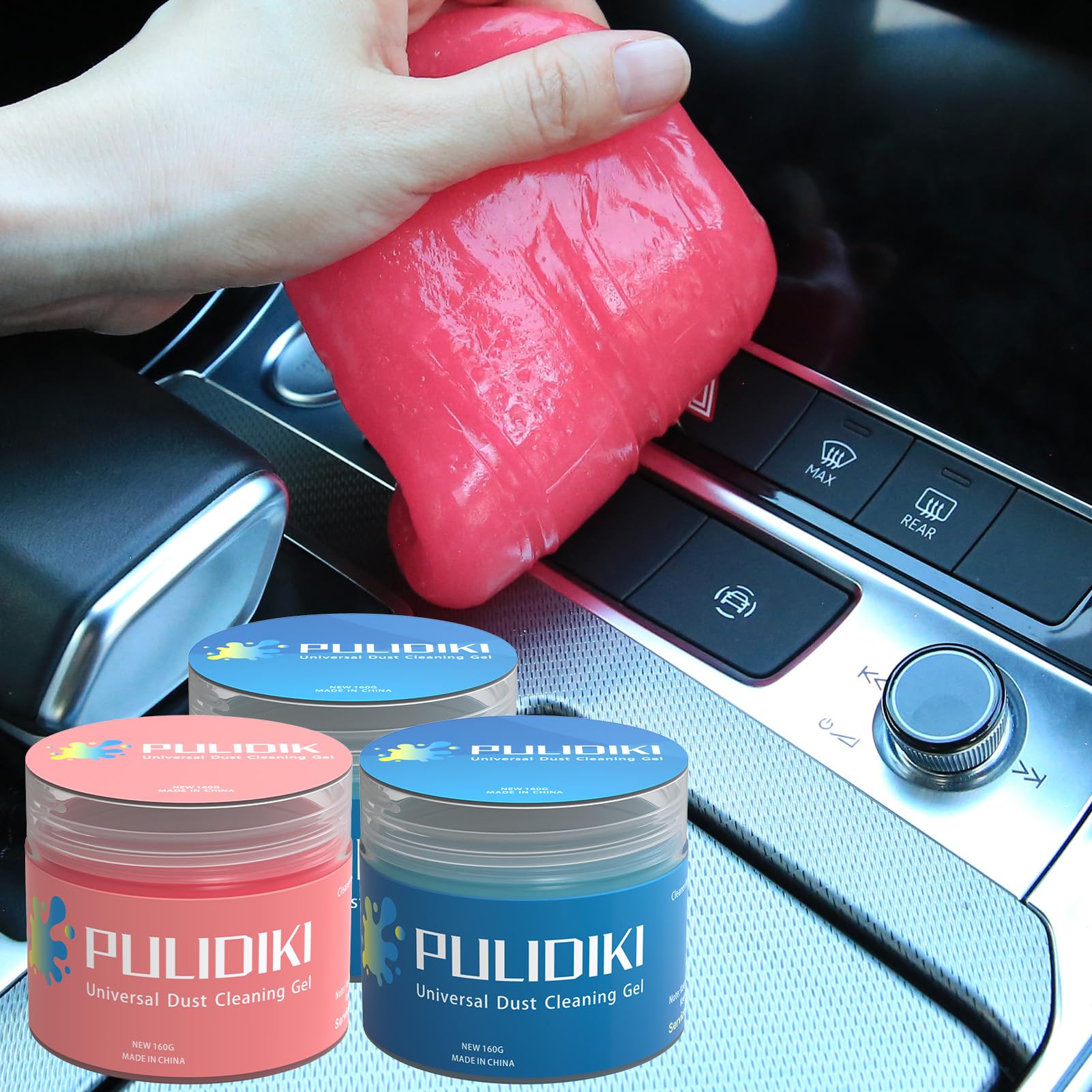 PULIDIKICar Cleaning Gel Pink and Car Cleaning Putty Blue 2Pack Bundle