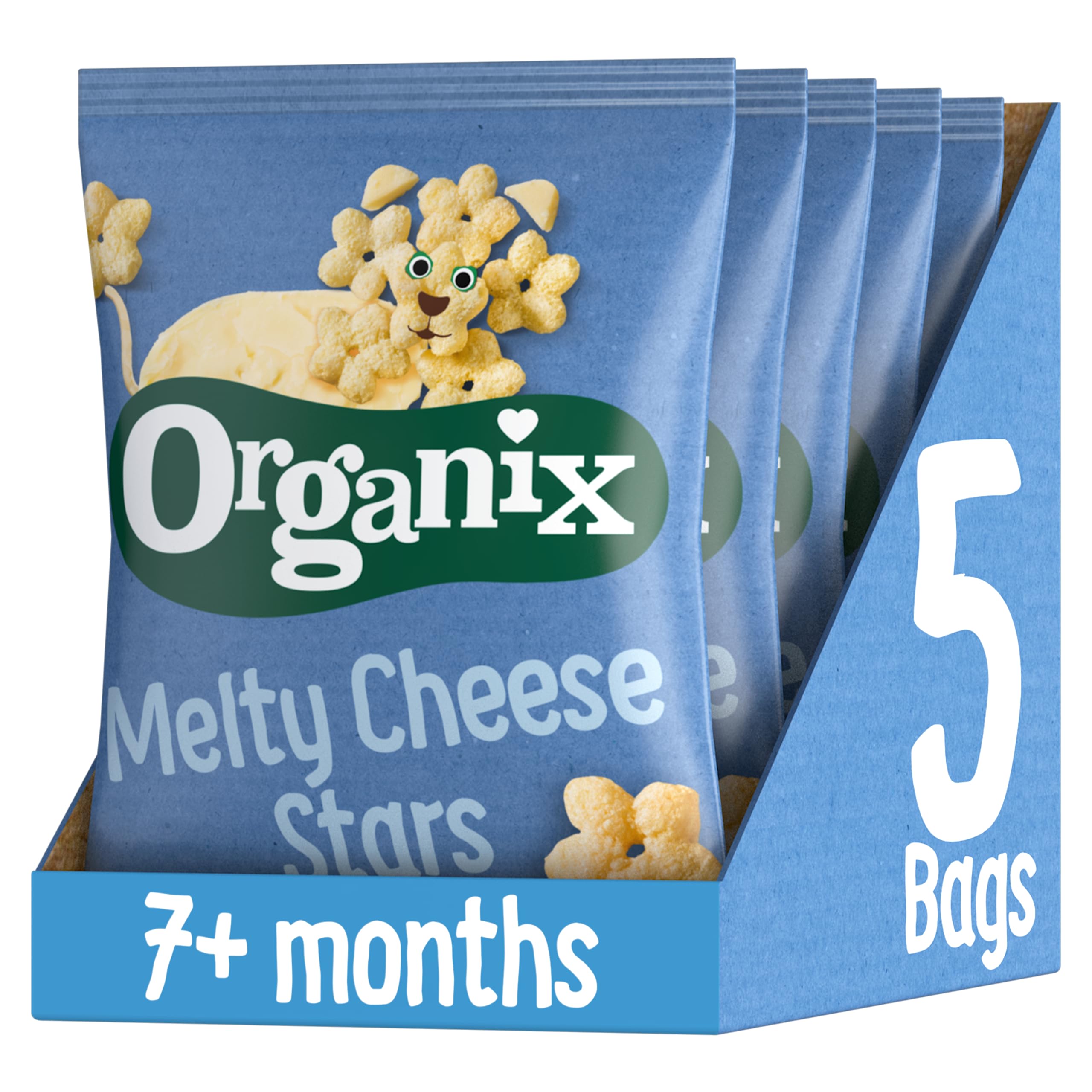 OrganixMelty Organic Cheese Stars, 7+ Months, 20 g Bag (Pack of 5)