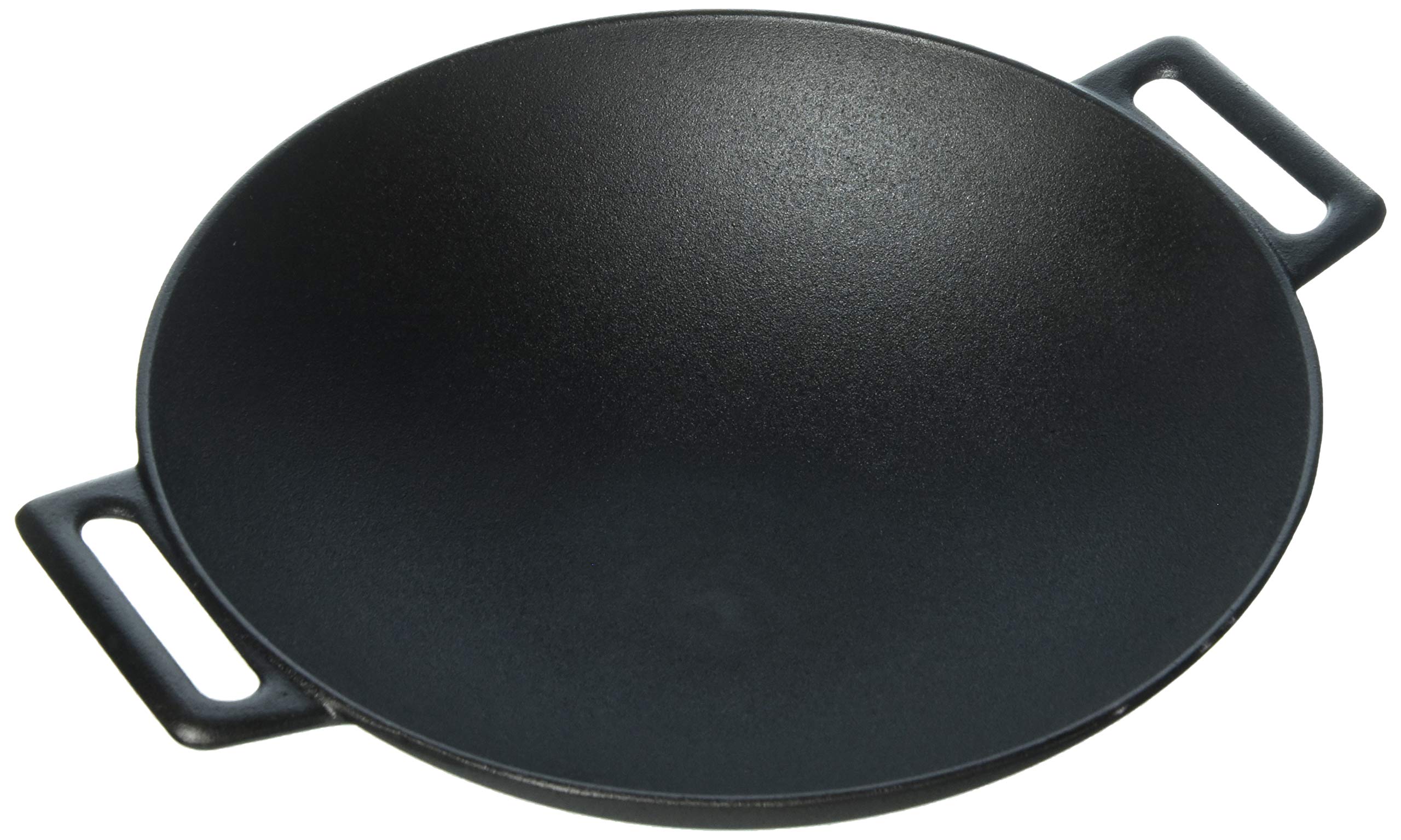 Jim Beam 12'' Pre Seasoned Heavy Duty Construction Cast Iron Grilling Wok, Griddle and Stir Fry Pan