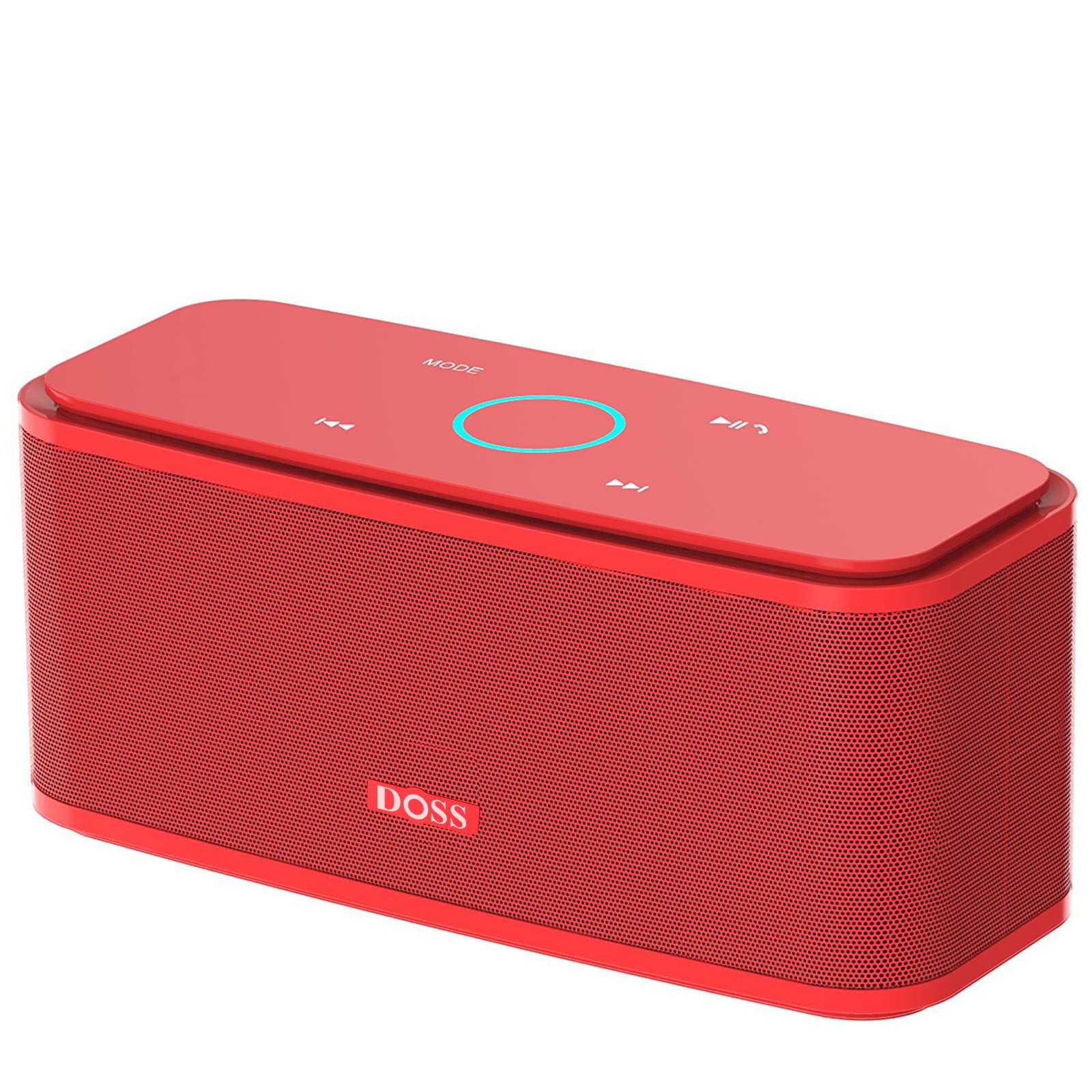 DOSS SoundBox Portable Bluetooth 4.0 Touch Speakers with 12W HD Sound and Hands-free, 12H Playtime for Smartphones and Tablets (Red)