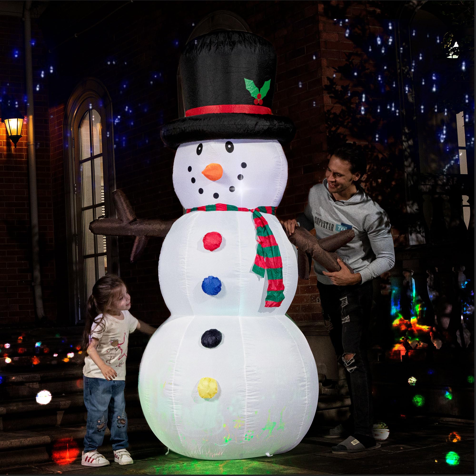 VIVOHOME 7.9FT Christmas Inflatable Yard Decor, Blow Up Lighted Snowman