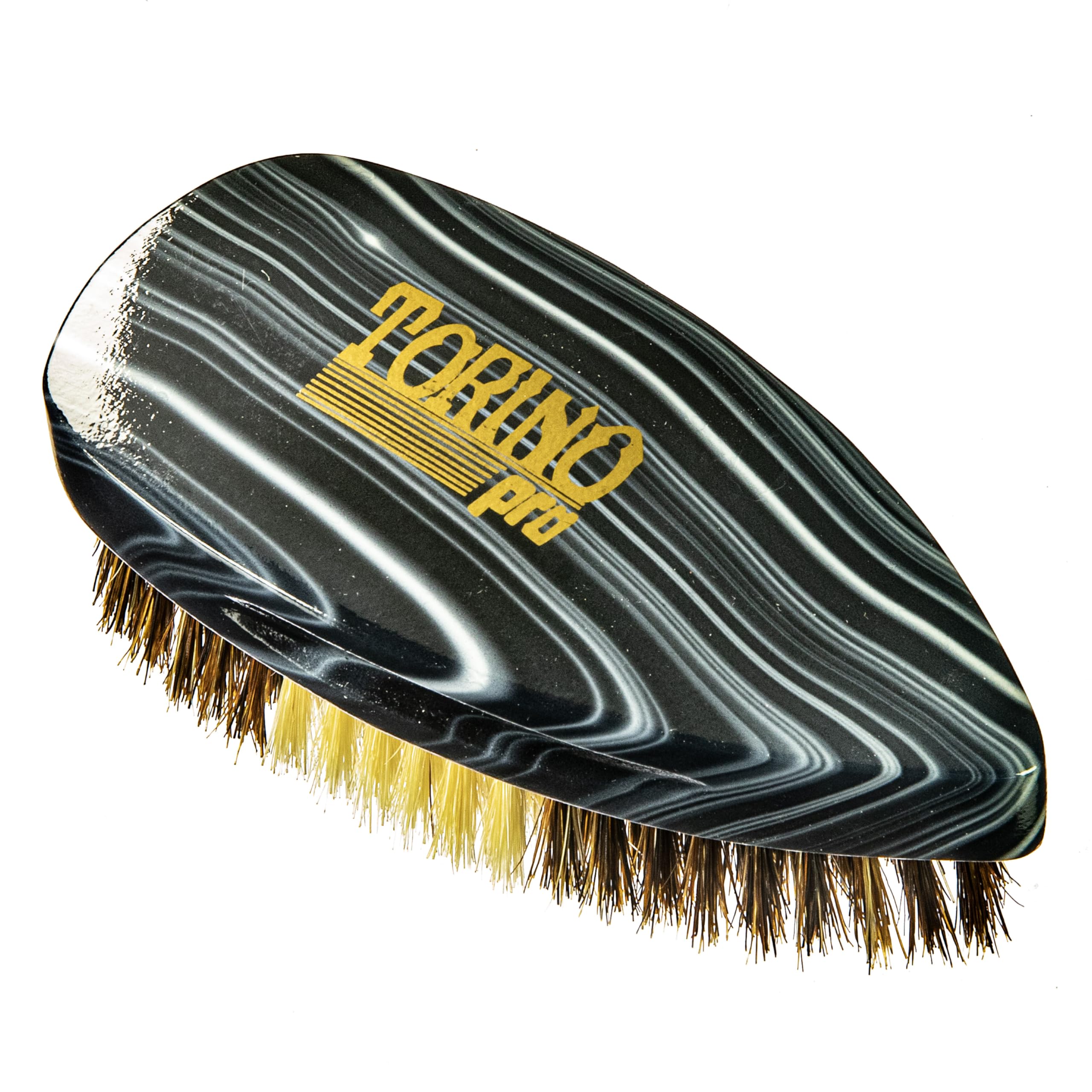 Torino Pro Wave Brush #245- Medium Soft hybrid bristles -100% Pure Boar Bristles - Great for laying down your 360 Waves