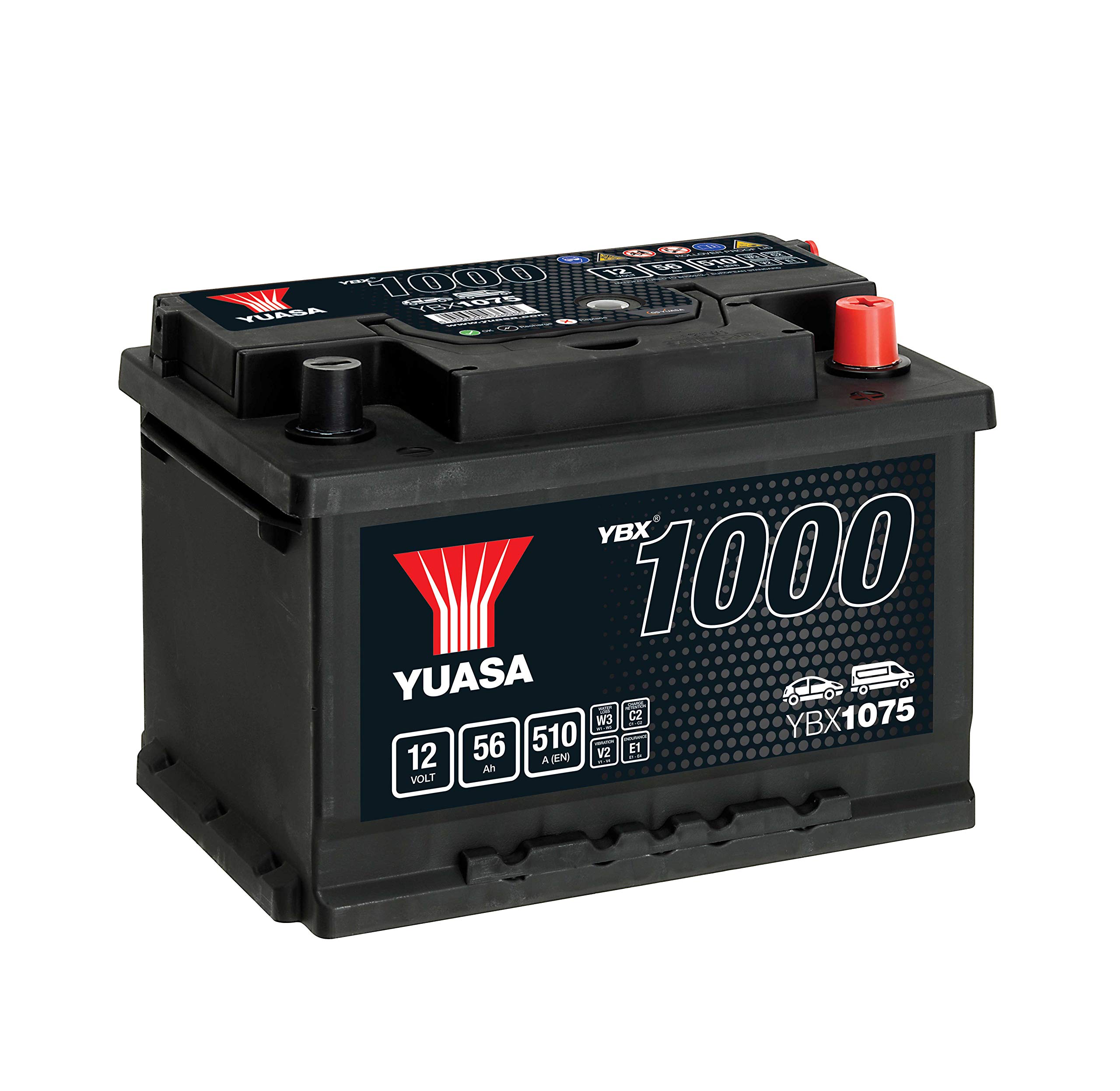 Yuasa YBX1075 12V 54Ah 470A SMF Battery