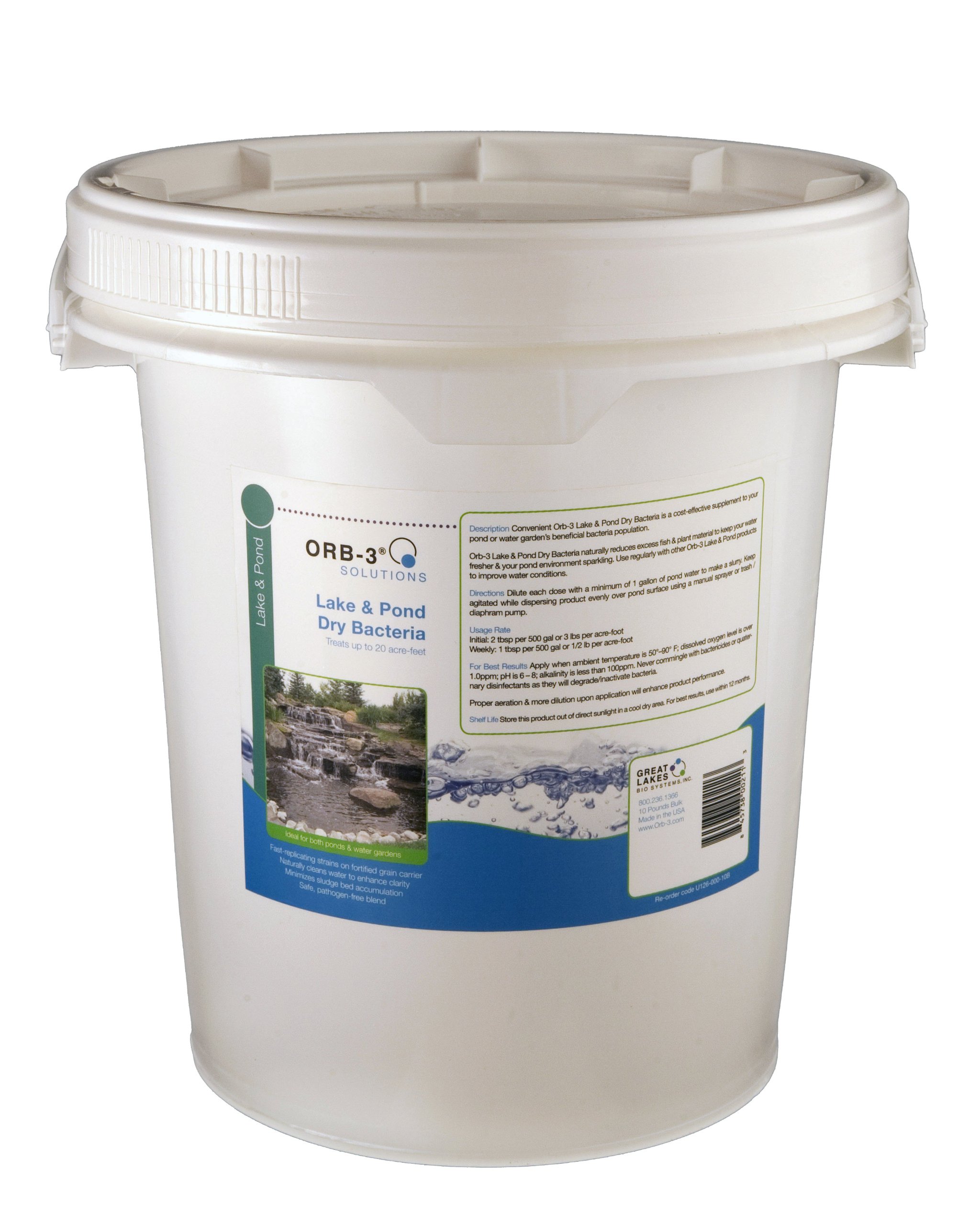 Orb-3 Lake and Pond Dry Bacteria Pail Bulk, 10-Pound