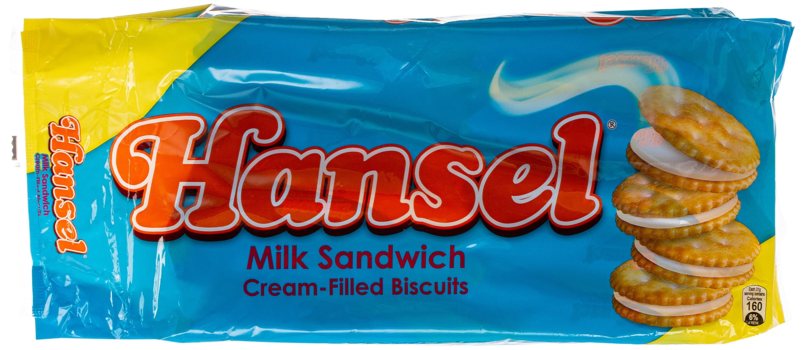 HanselRebisco Milk Sandwich Cream Filled Biscuits, 10 x 31g - Pack of 1