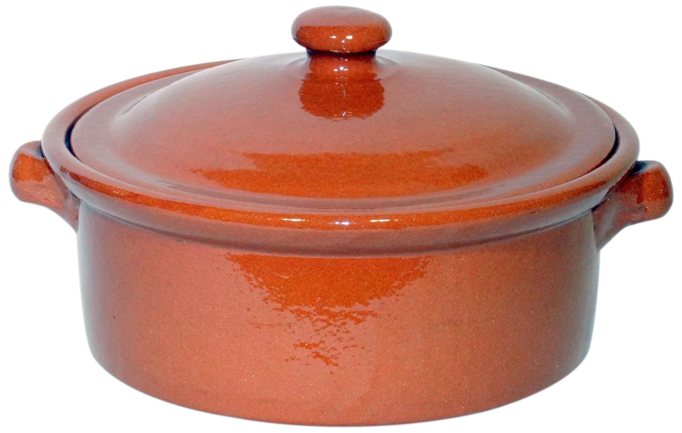 Amazing Cookware SB116 Natural Terracotta 2 Litre, Round Casserole Dish, 24cm, Brown