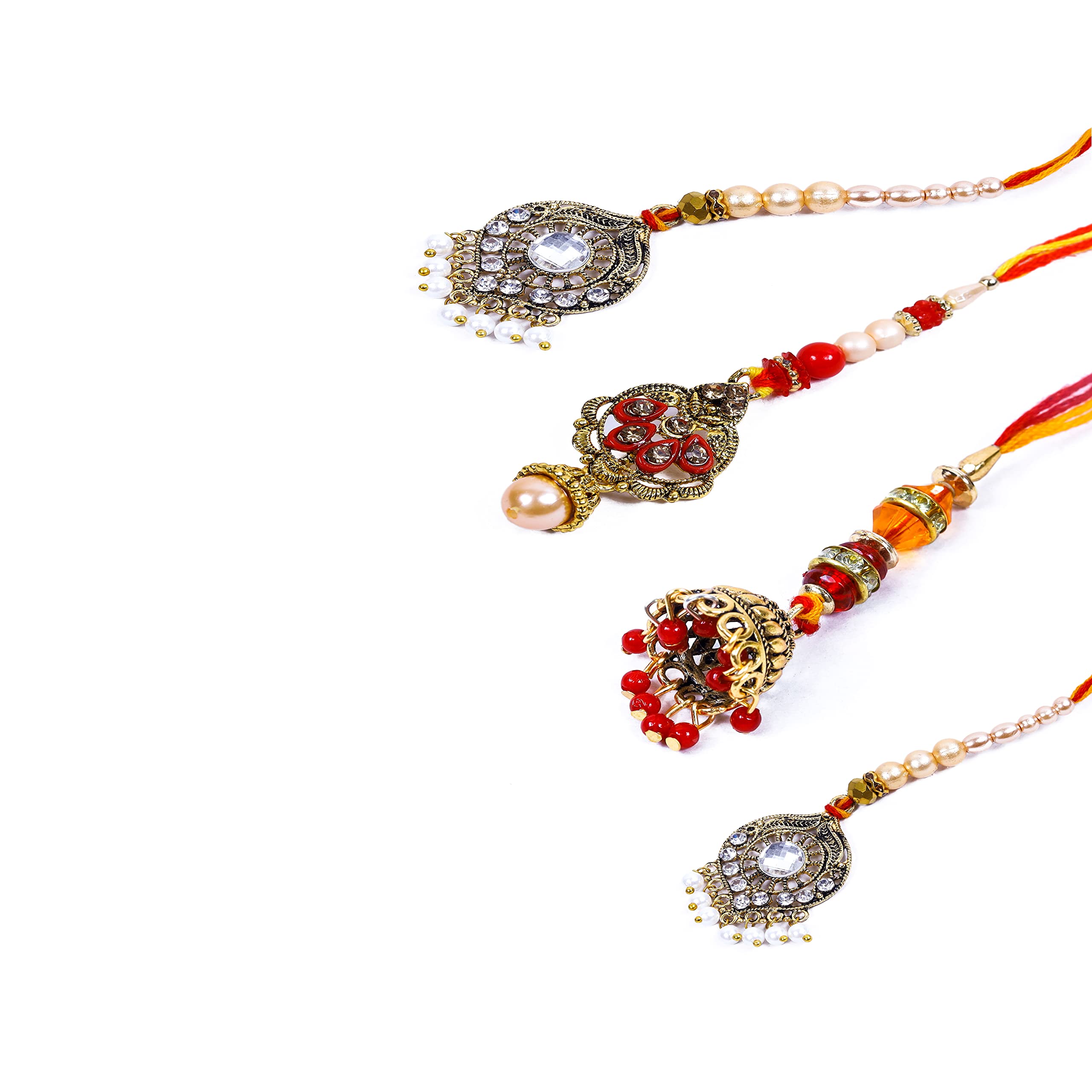 MancloemHeavy Lumba Rakhi For Bhabhi, Sister, Rakhi Pack of 4