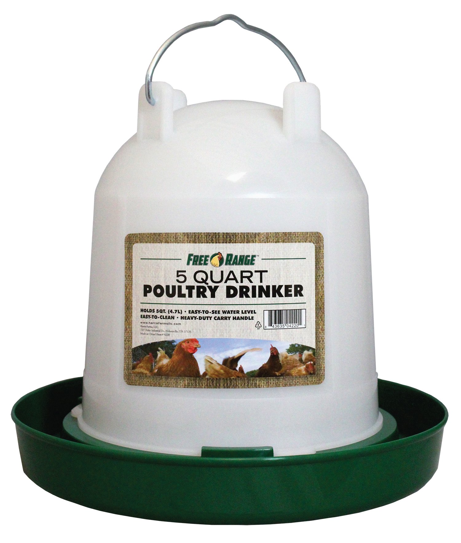 Harris Farms 1000261, 5 Quart Plastic Poultry Drinker