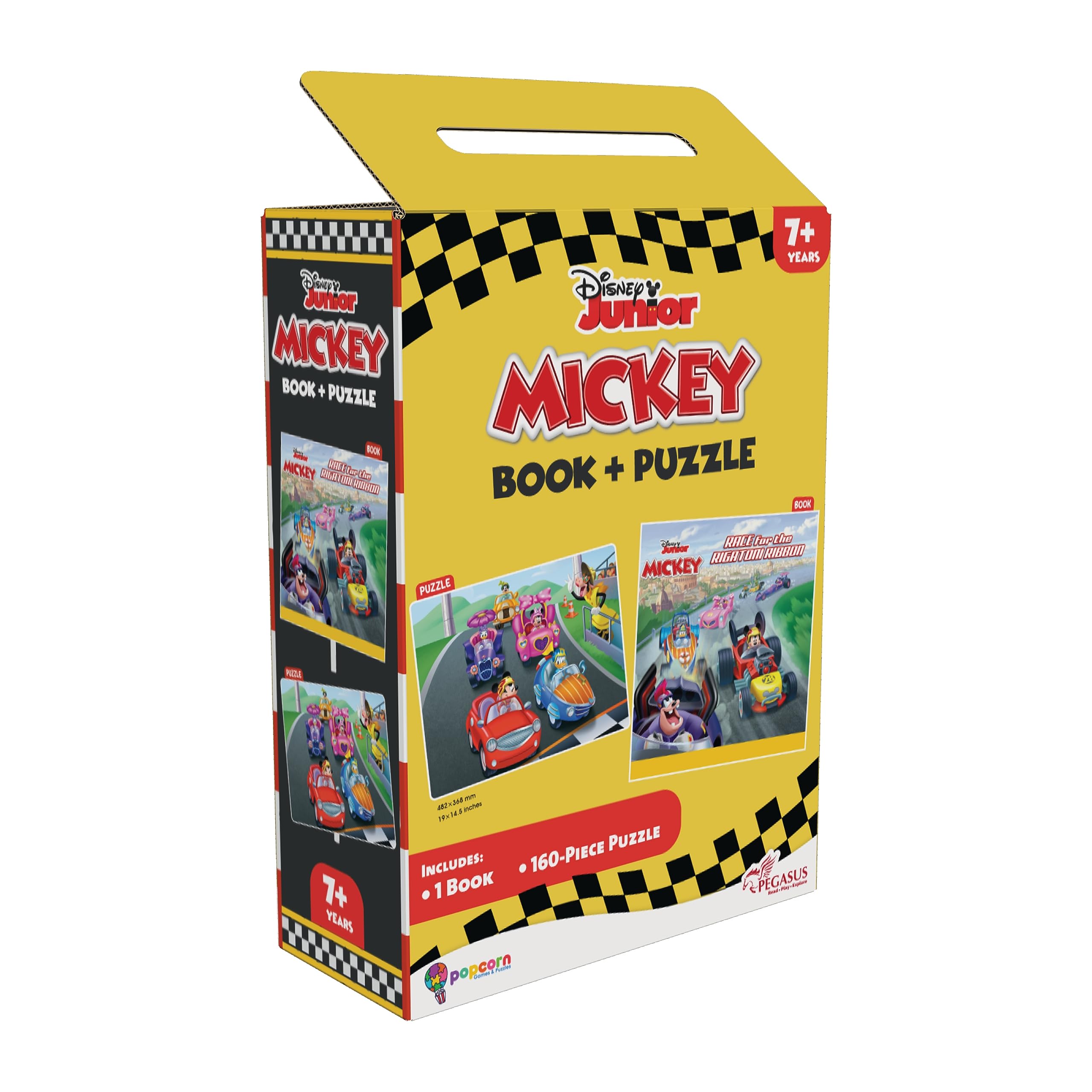 Disney Junior Mickey Book & Puzzles for Kids 7 Years and Above | Race for The Rigatoni Ribbon | 1 Book & 160 Piece Puzzles