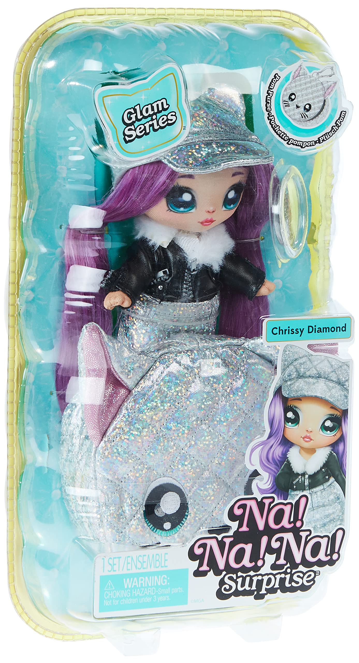 Na! Na! Na! Surprise2in1 Pom Doll Metallic Series 1 Asst in Sidekick