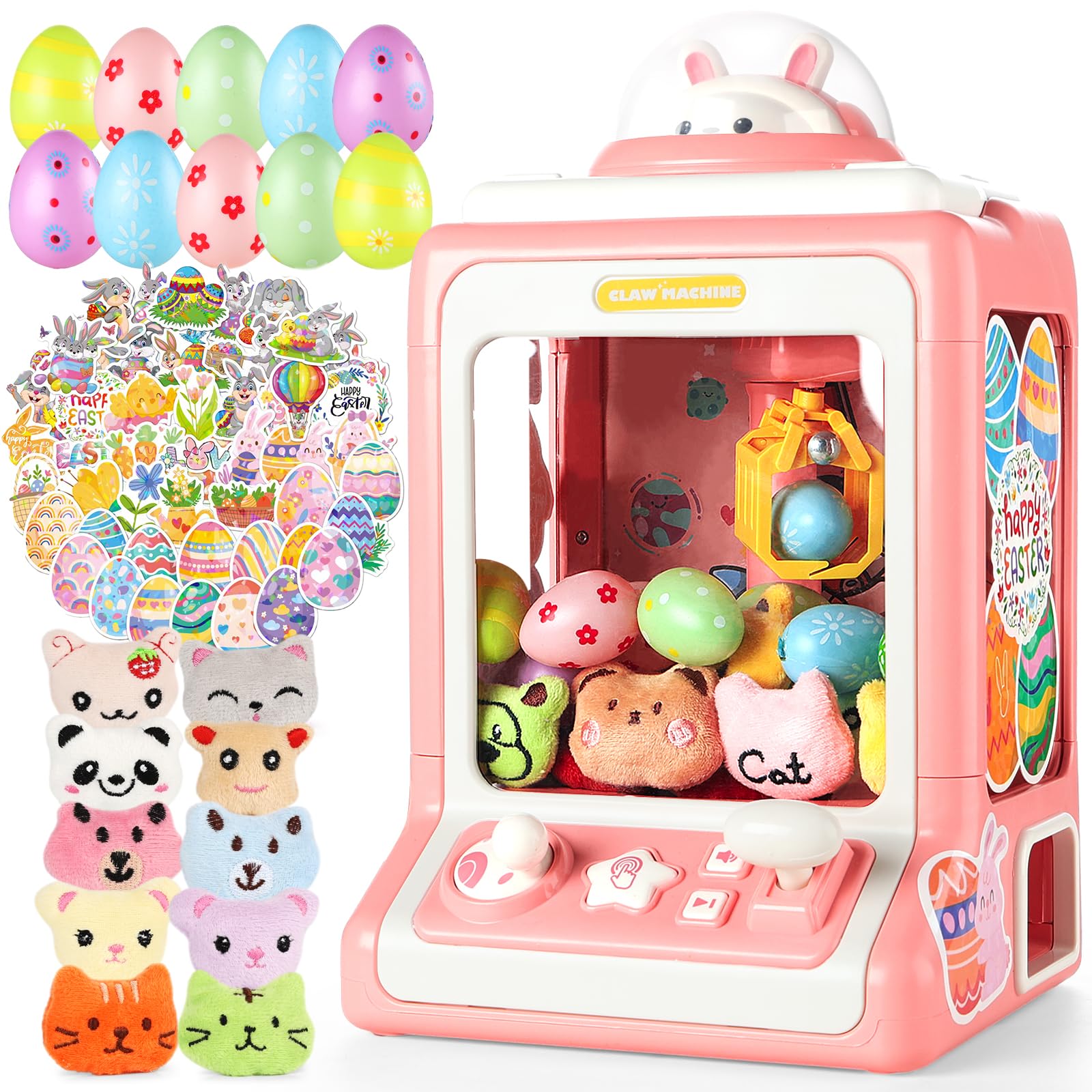 Easter Rabbit Claw Machine for Kids with Mini Prizes|Candy Machine Toys for Ages 8-13 Girls and Adults|Birthday Gifts for 6 7 9 10 12 Years Old