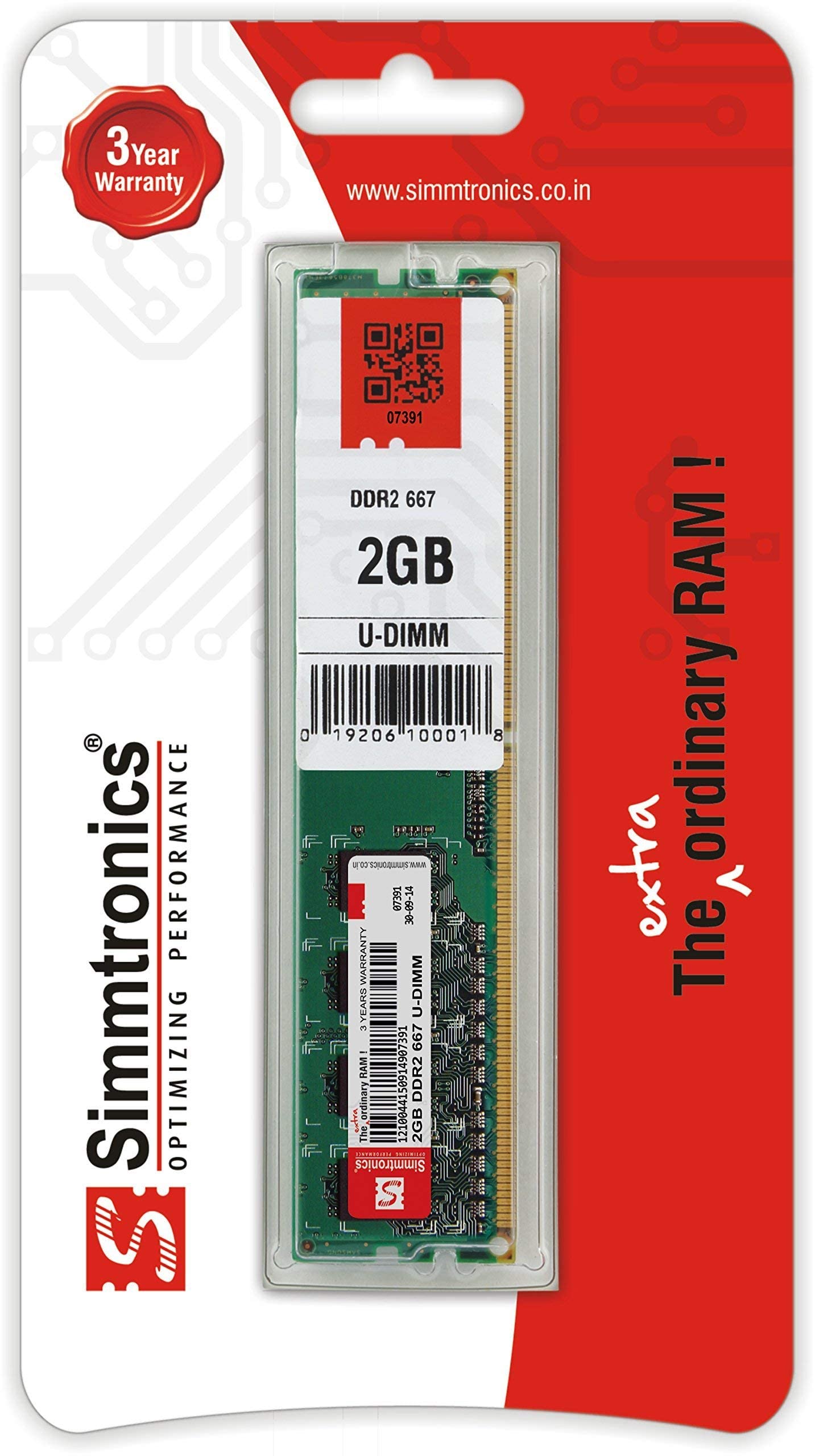 Simmtronics 2GB DDR2 Desktop RAM 667 MHz (PC 5300) with 3 Year Warranty