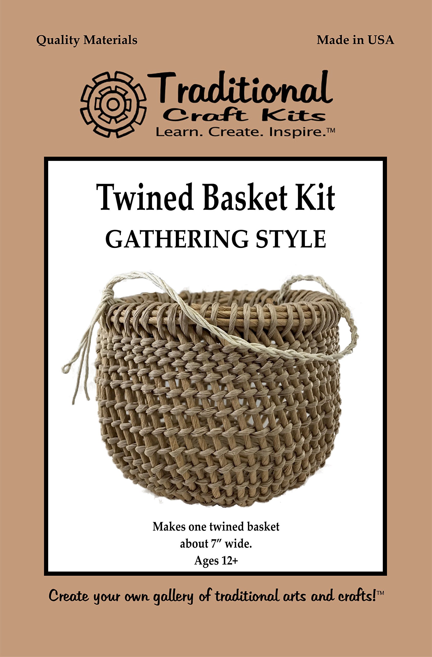 Traditional Craft Kits Twined Basket Kit - Gathering Style - Basket Weaving Kit Set, Basket Making Kit with Basket Weaving Supplies Complete with Instructional Booklet and Supplies