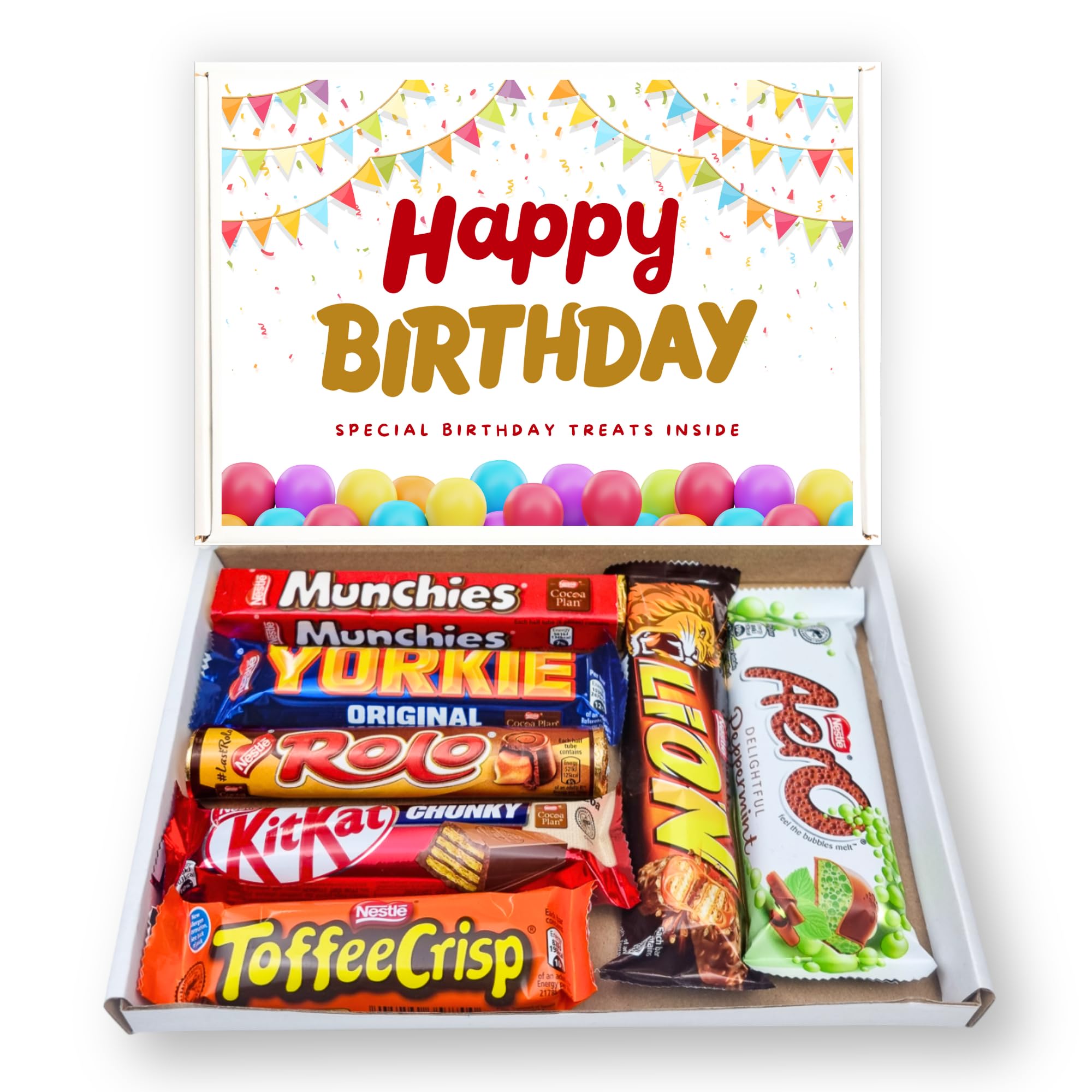 Deluxe Happy Birthday Chocolate Box for Men & Women - Assorted Letterbox Gift Set with Full-Sized Favourites for Her & Him