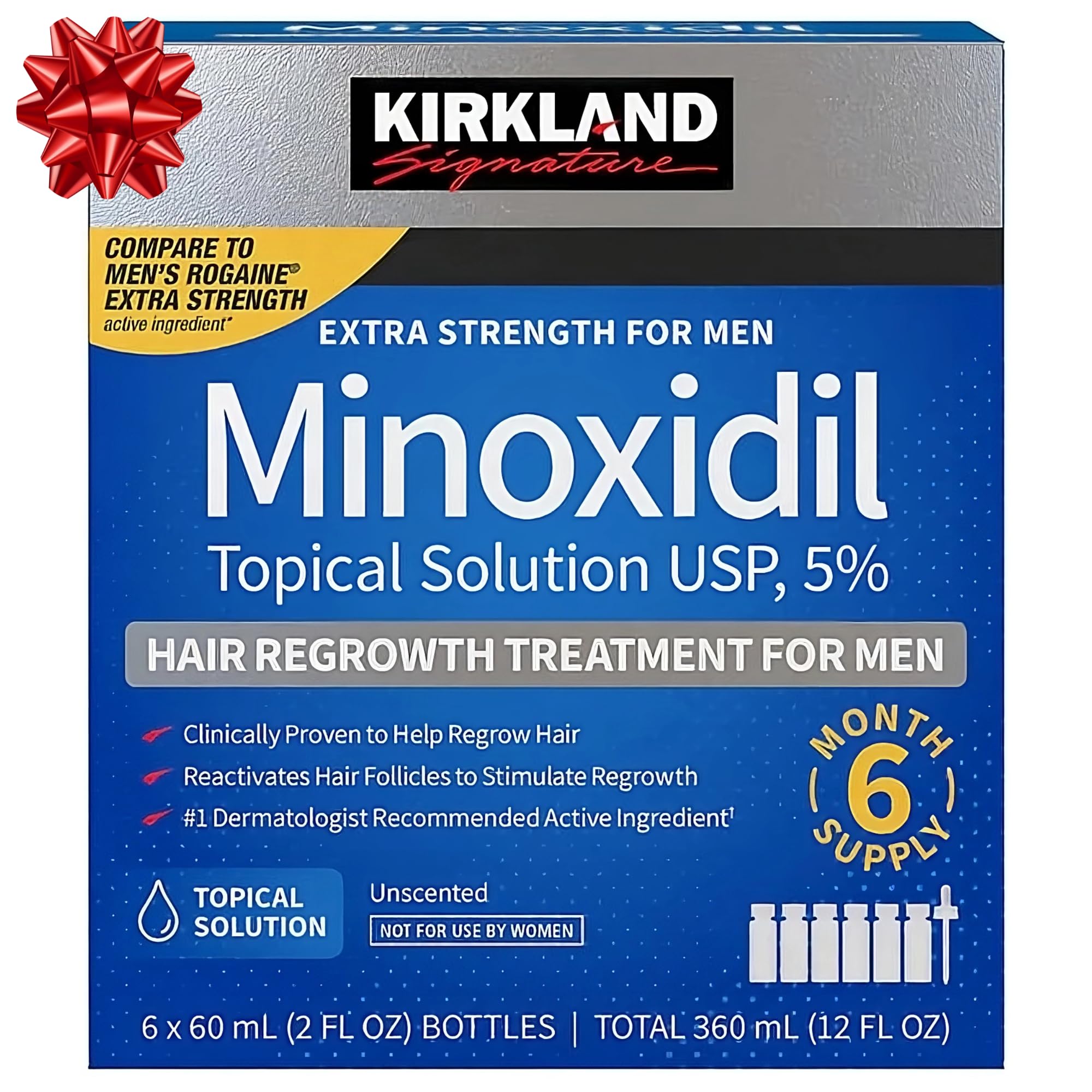 Minoxidil-5% Extra Strength Hair Regrowth for Men, 6 Month Supply