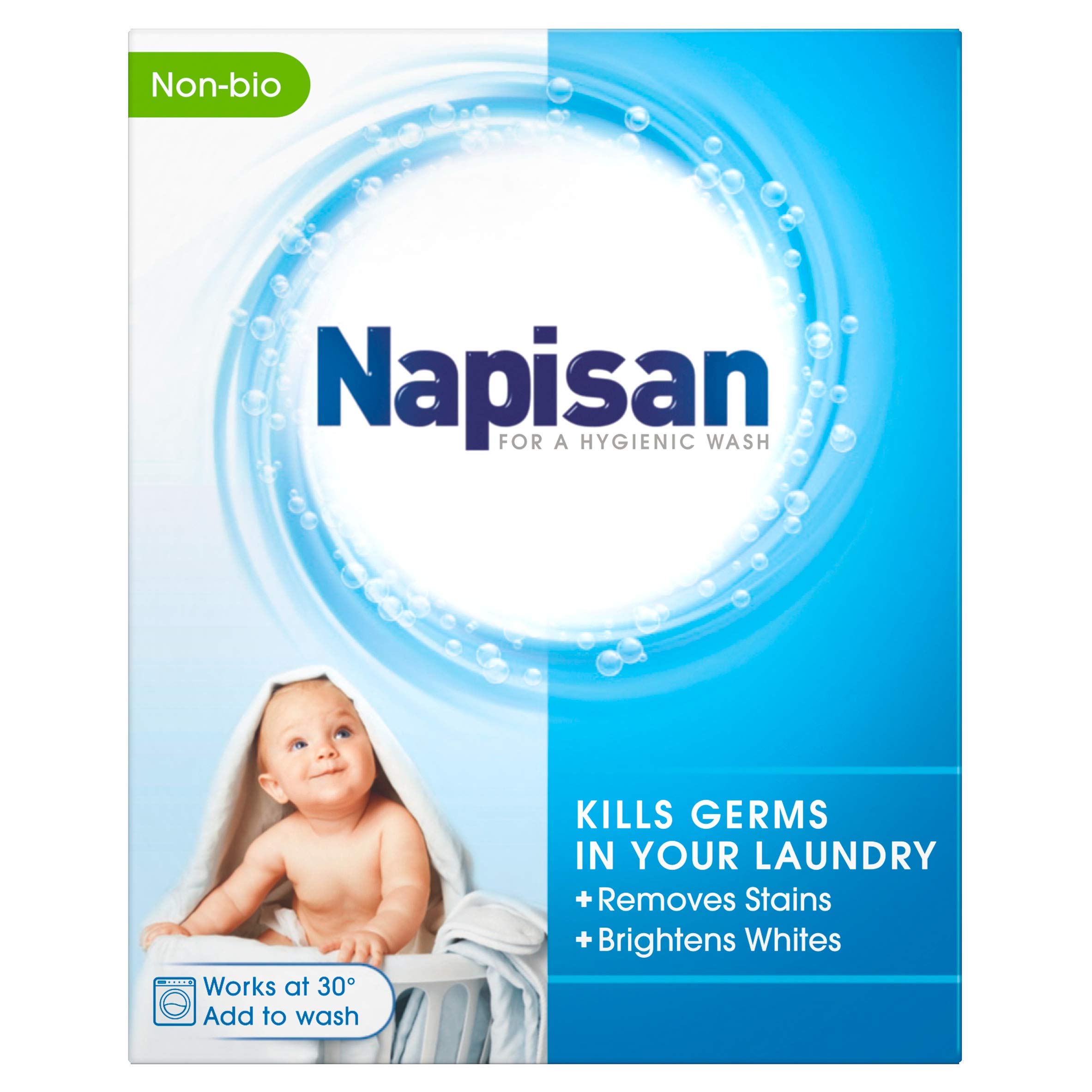 Napisan Hygienic Wash – Kills 99.9% of Bacteria in Laundry, Removes Stains at 30°C, Microbiologically Tested (800g)