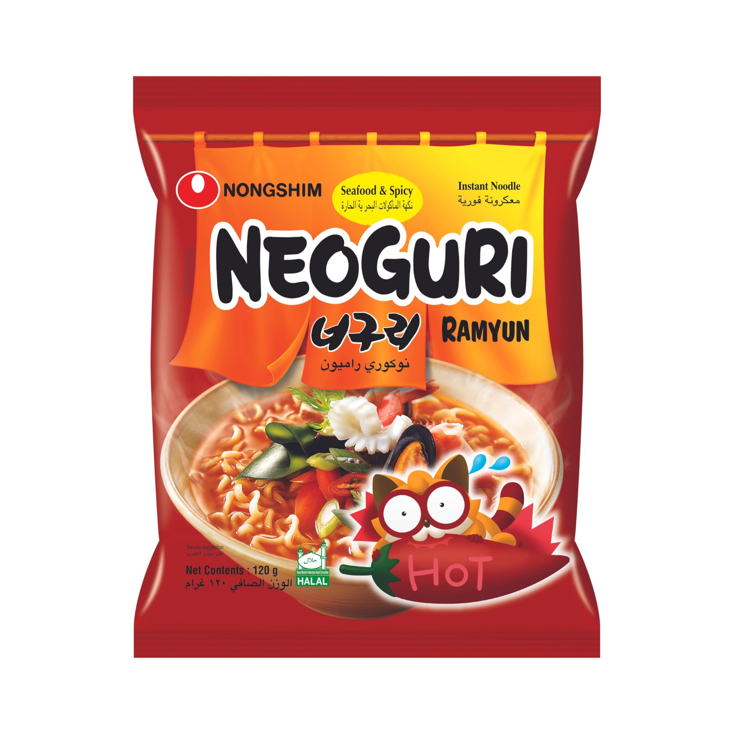 Nongshim Nong Shim Neoguri Udon Type Noodles - Spicy Seafood, 120 gm