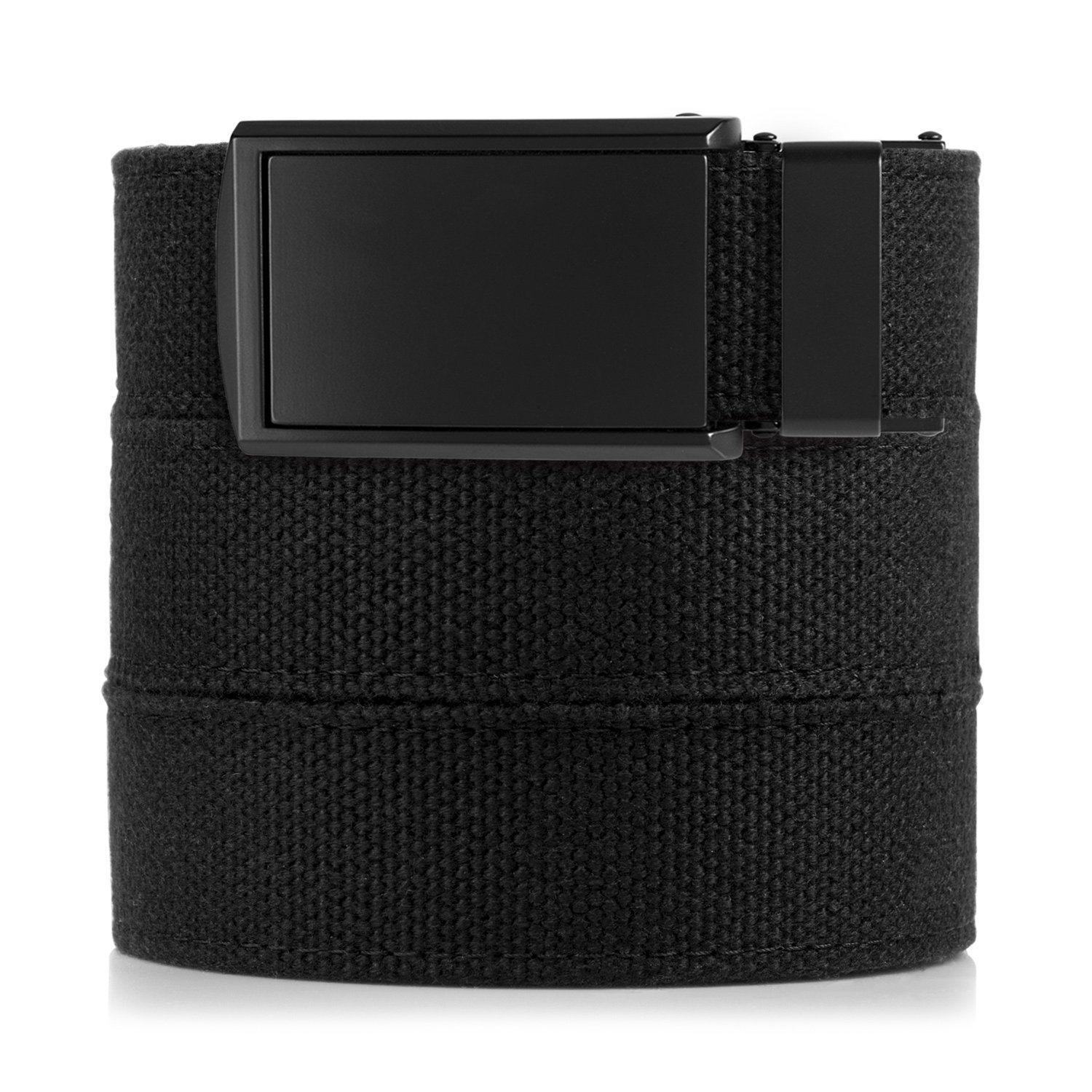 SlideBeltsMen's Canvas Belt - Black with Matte Black Buckle