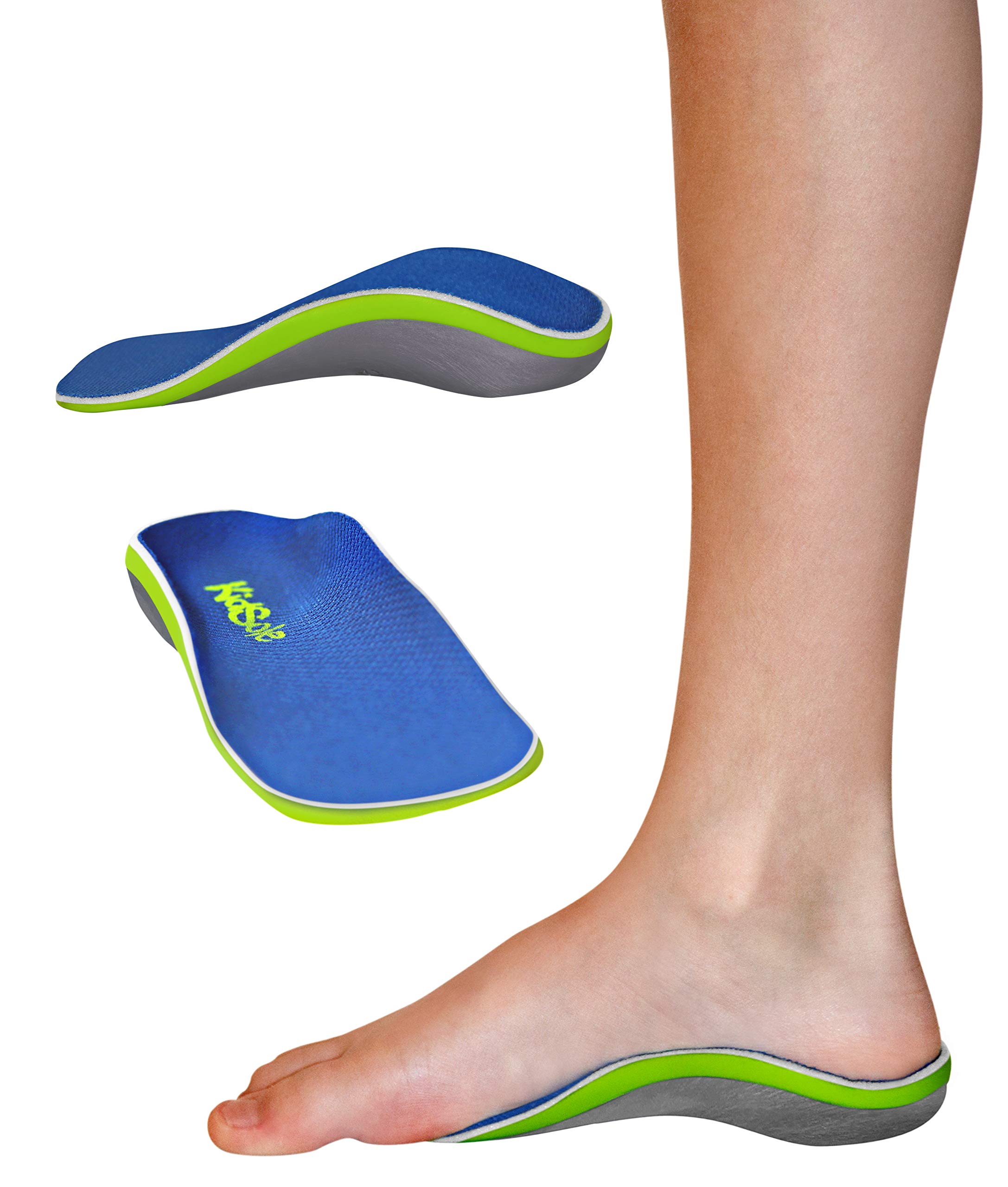 KidSoleKidSole 3/4 Reinforced High Arch Support Children's Orthotic Insole. Slim Profile & Strong Support with Memory Foam Soft Top. KidSole Arch Alien (US Kids Size 4-7.5)