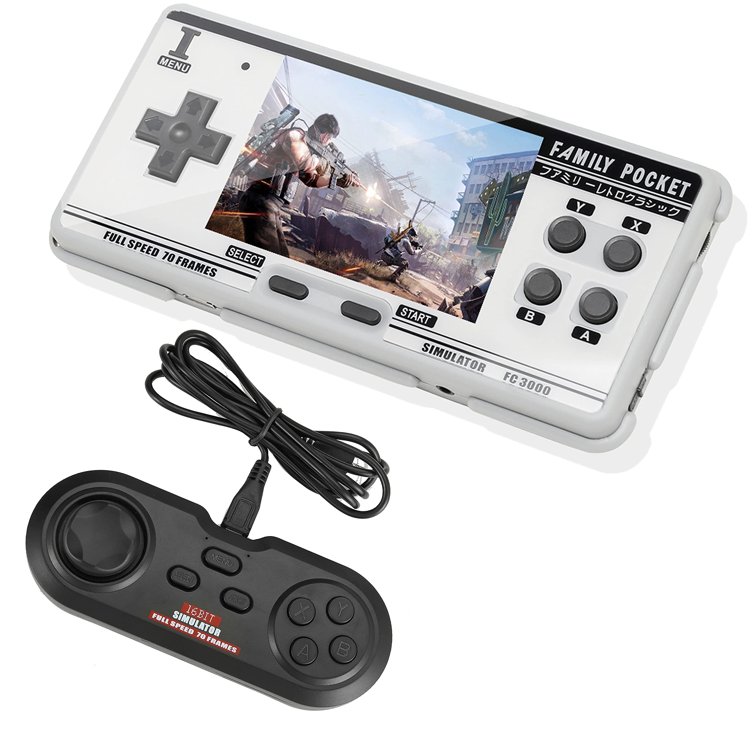 FC3000 Handheld Game Video Game Console with 5000games Support TF Card With 3" Screen 32GB Portable Game Console (Grey)