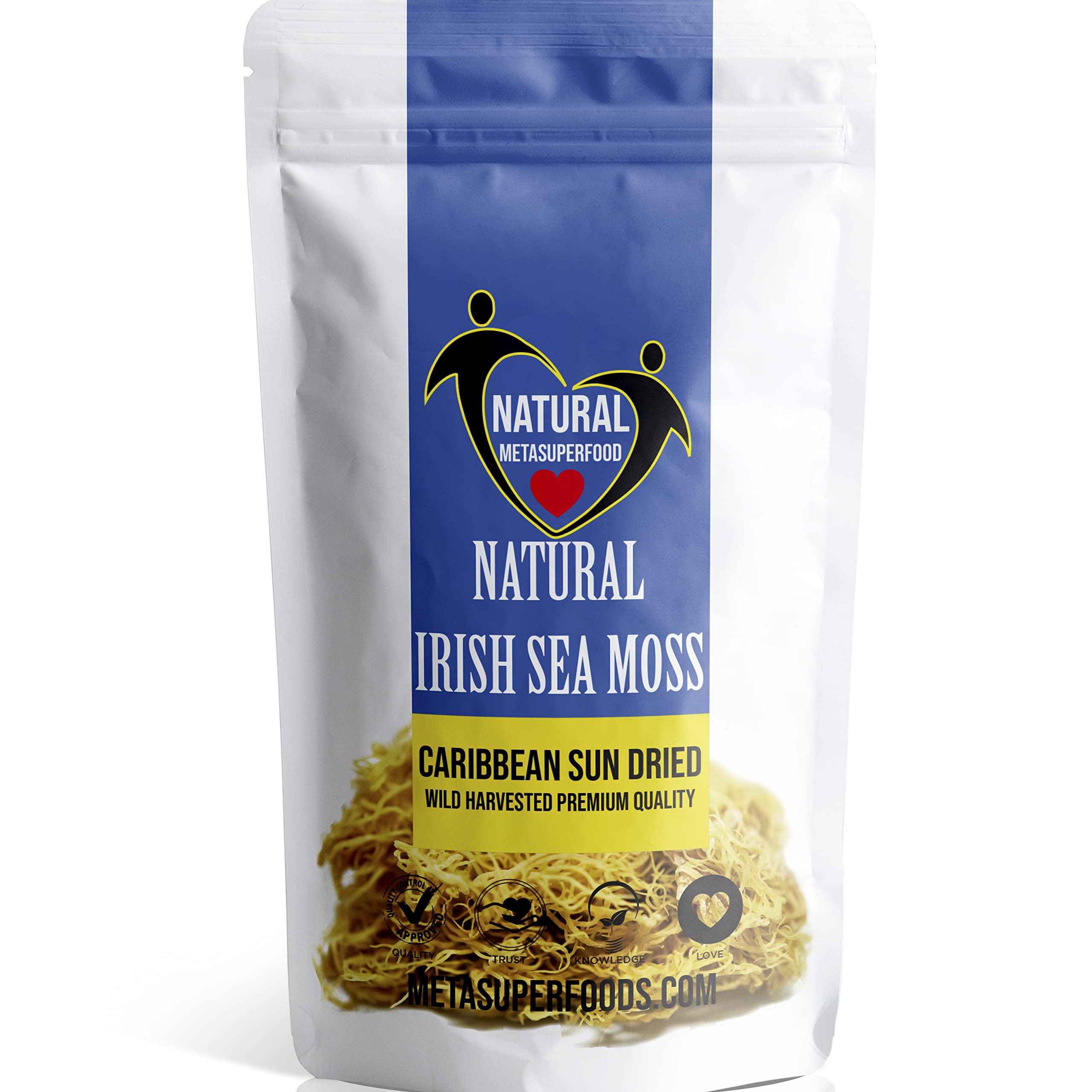 MetaSuperfoods Sea Moss Wild Harvested 100g | Premium Quality | Sun Dried | Caribbean Sea Moss | UK Made | Vegan | Non GMO | Gluten Free | Natural Vitamins & Minerals