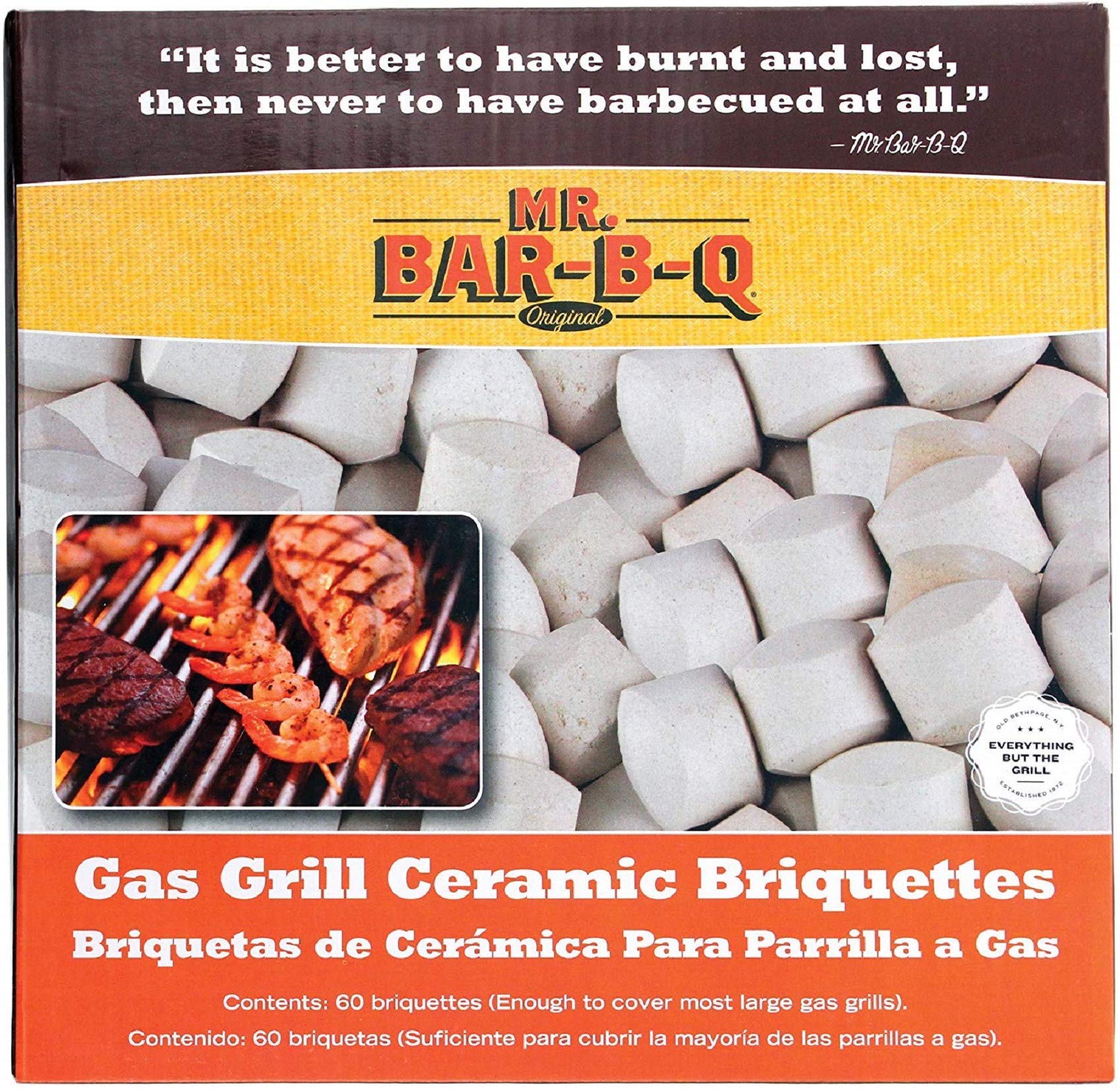 Mr. Bar-B-Q 06000X Ceramic Briquettes - Grey (60-Piece)