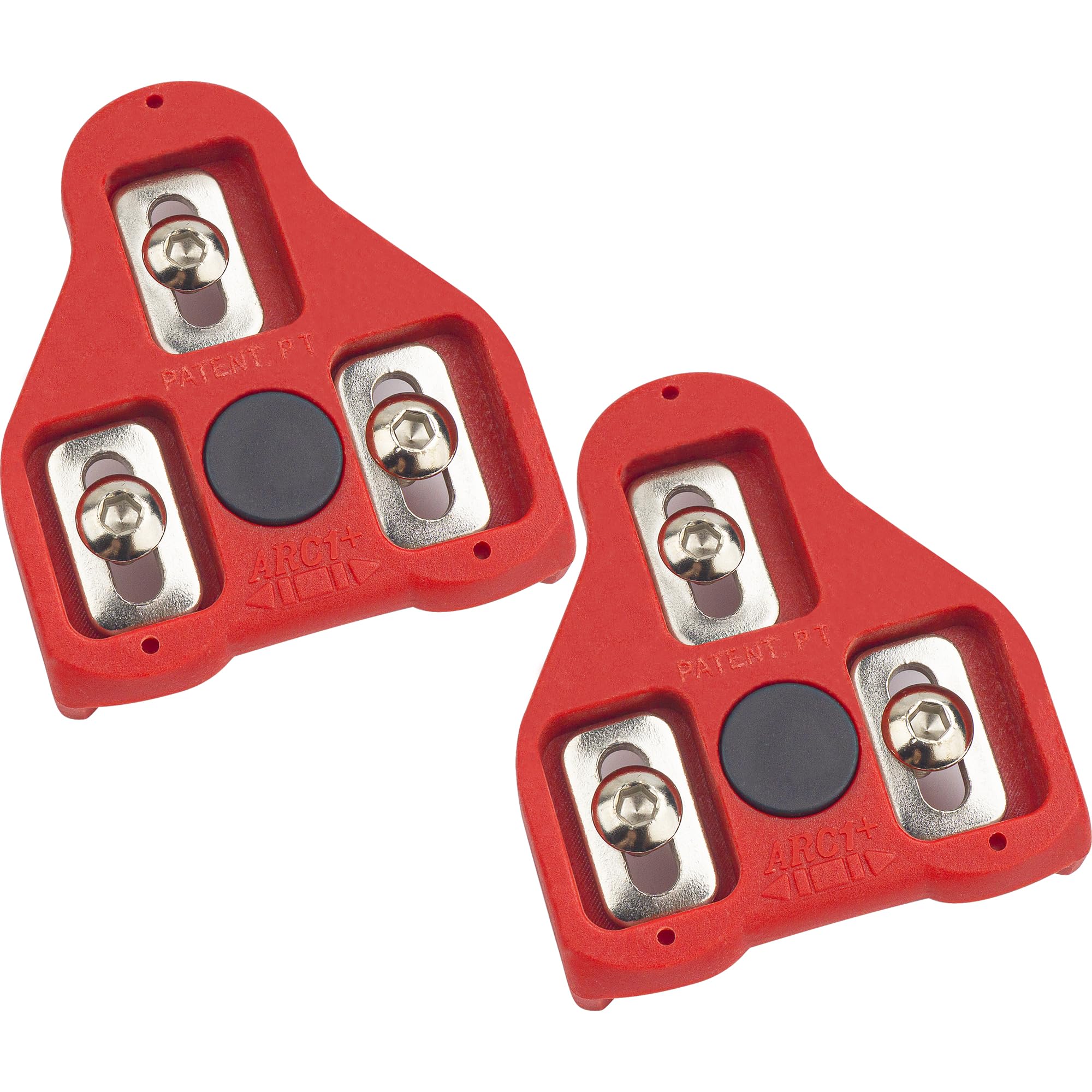 Bike Cleats Compatible with Peloton Look Delta, 9 Degree Float System Pedal Cleats Set for Indoor Cycling & Road Bike Exercise (Red, 1 Pair)