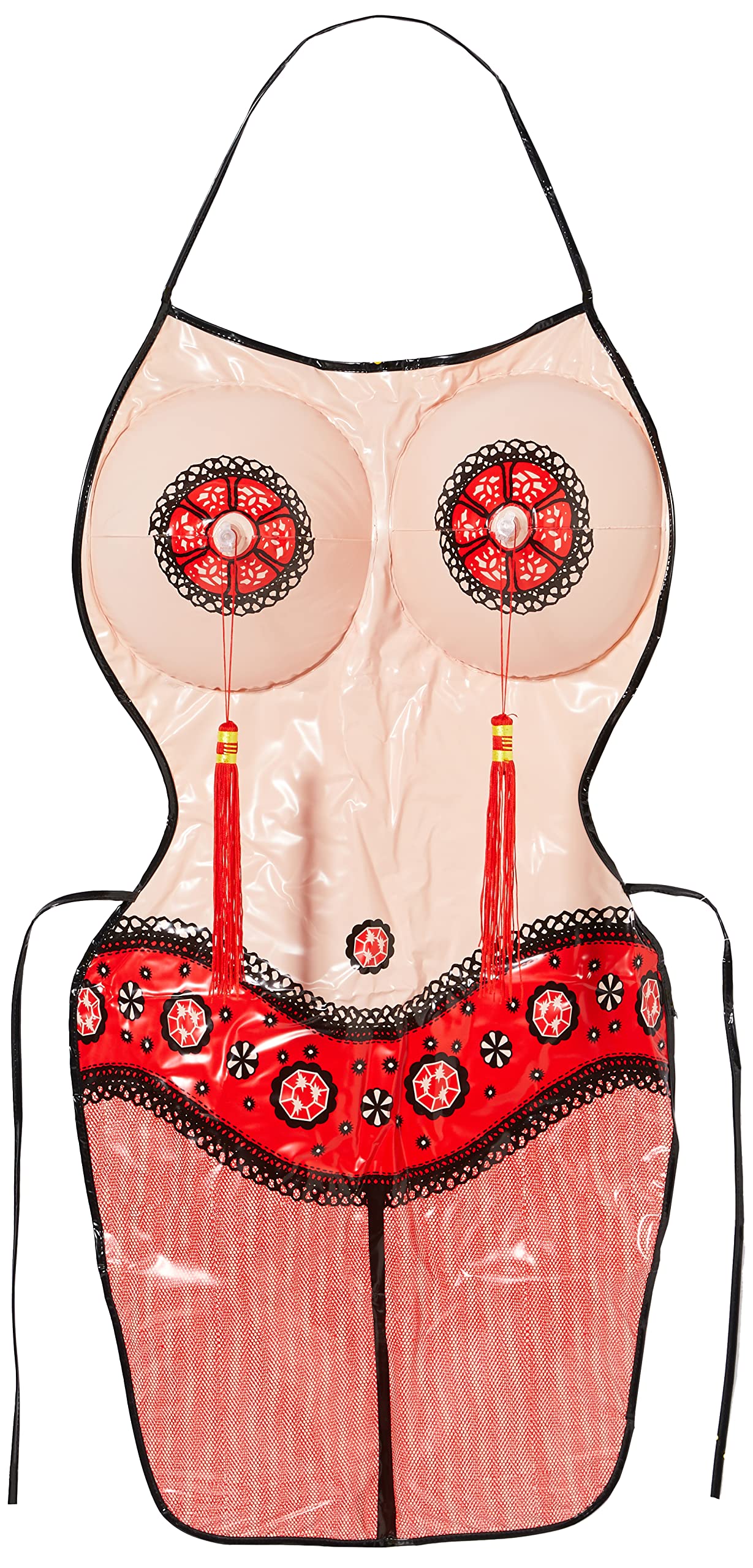 Diabolical Gifts DP0572 Inflatable Boob Apron Exotic Dancer Secret Santa Gifts, Multicolour