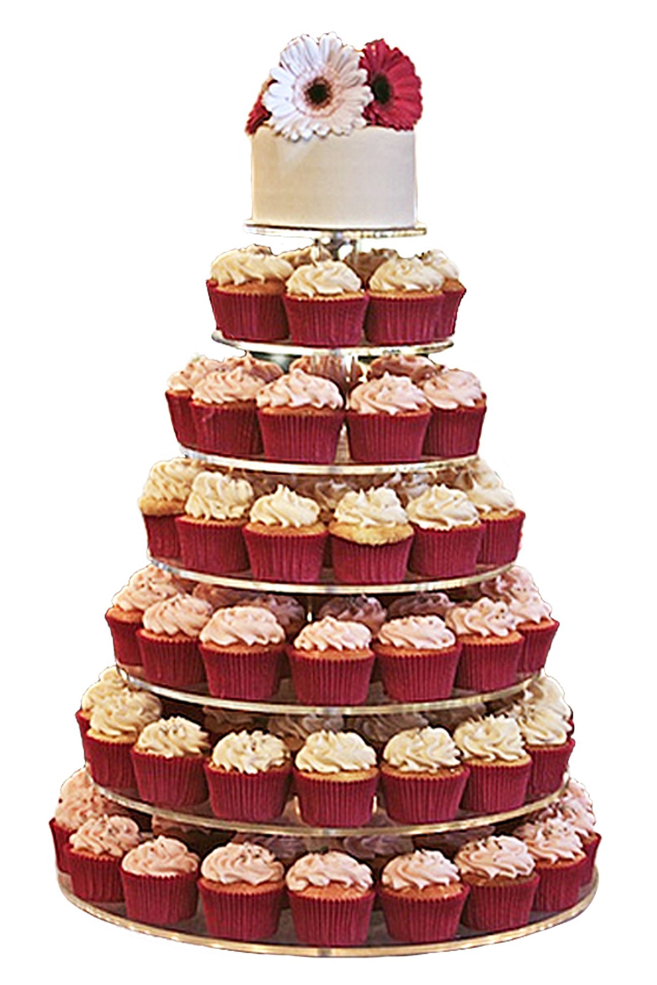 Jusalpha7 Tier Wedding Party Acrylic Round Cake Stand- Cupcake Stand Tower/Dessert Stand0 Pastry Serving Platter- Food Display Stand For Big Event 7R (Large 7 Tier)