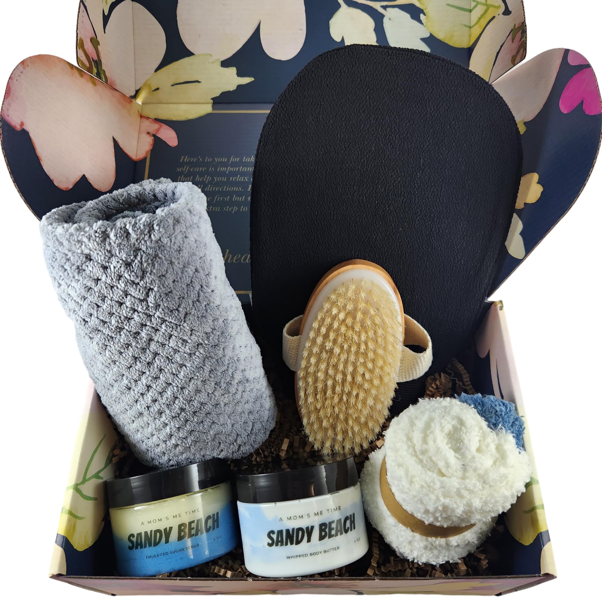 Serenity 6 pc Luxury Spa and Relaxation Gift Box for Women - Handcrafted Self-Care Kit for Ultimate Pampering (Sandy Beach)