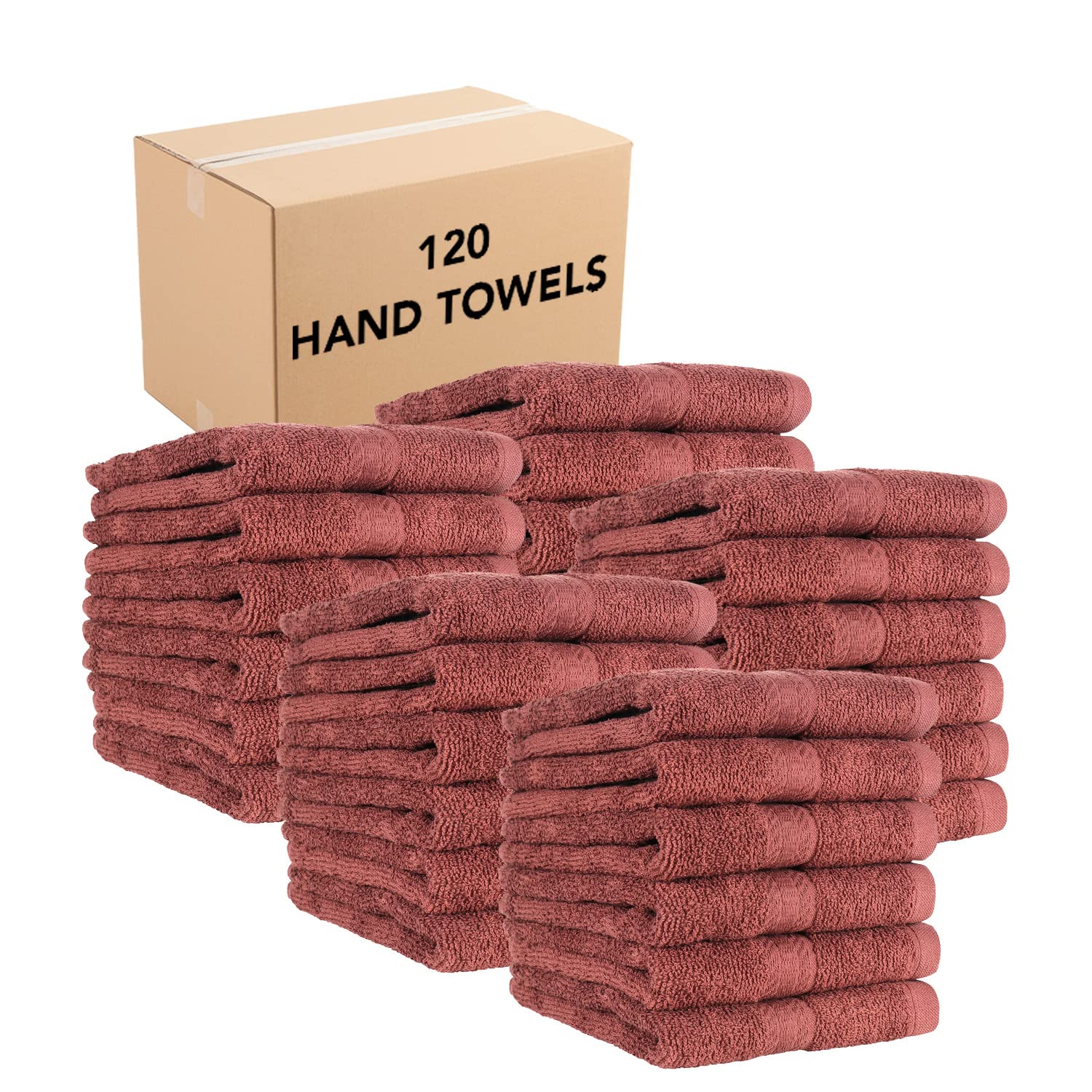 Arkwright Bath Towels (16x27, 120 Bulk Case Pack) Perfect for Home, Bathroom, Hotel, Spa, Resort - Brown