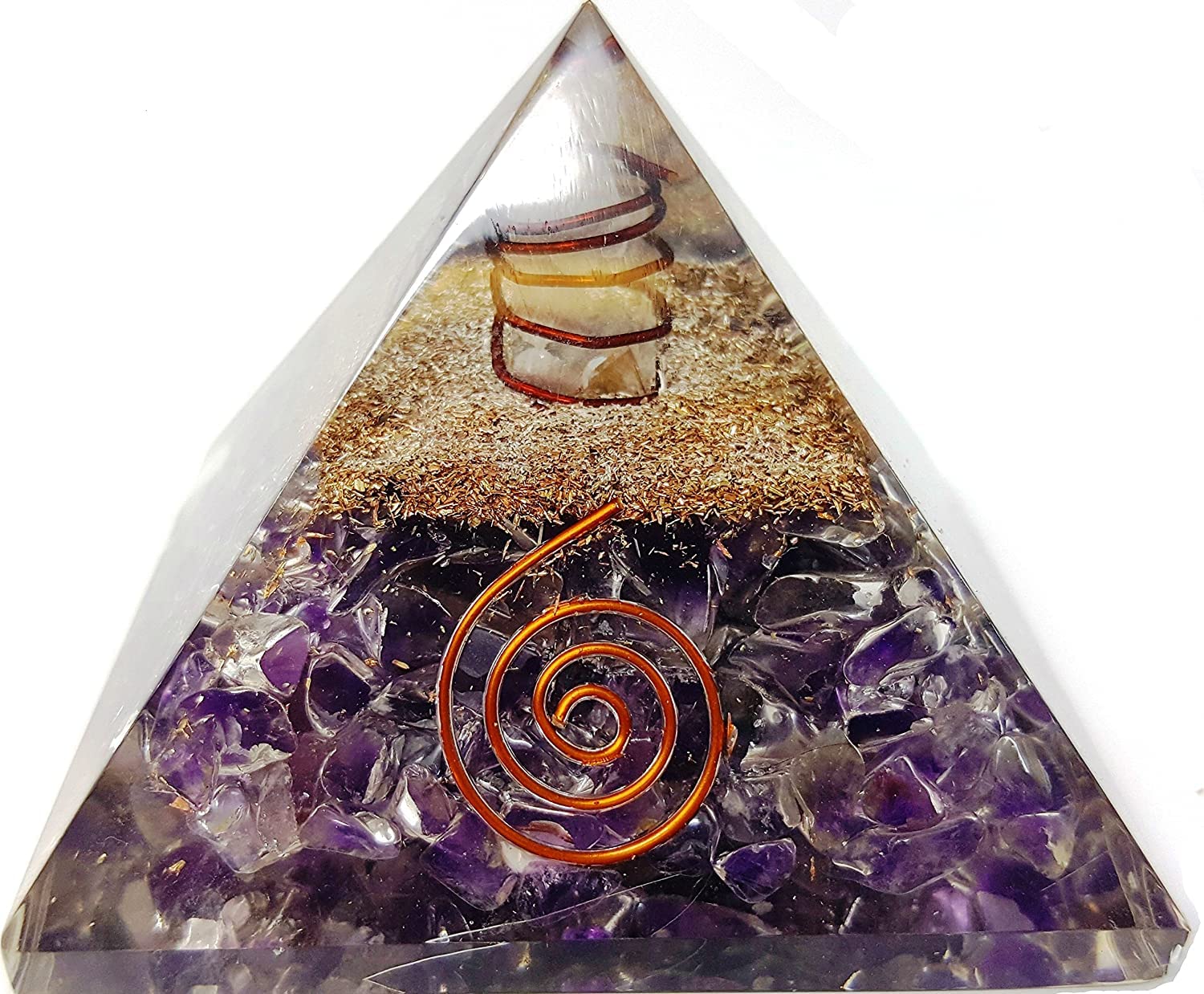 MAUTIK SADIWALA Natural Amethyst Pyramid Orgone Pyramid