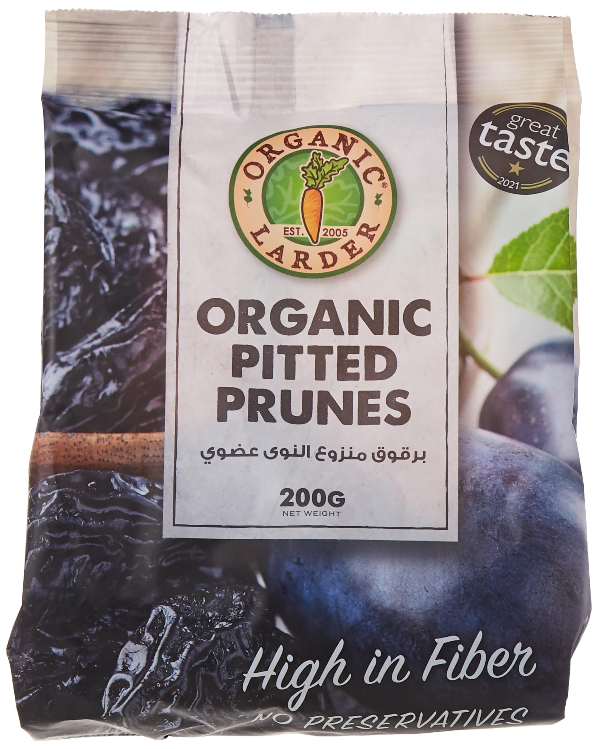 ORGANIC LARDER Dried Prunes 200 g Black