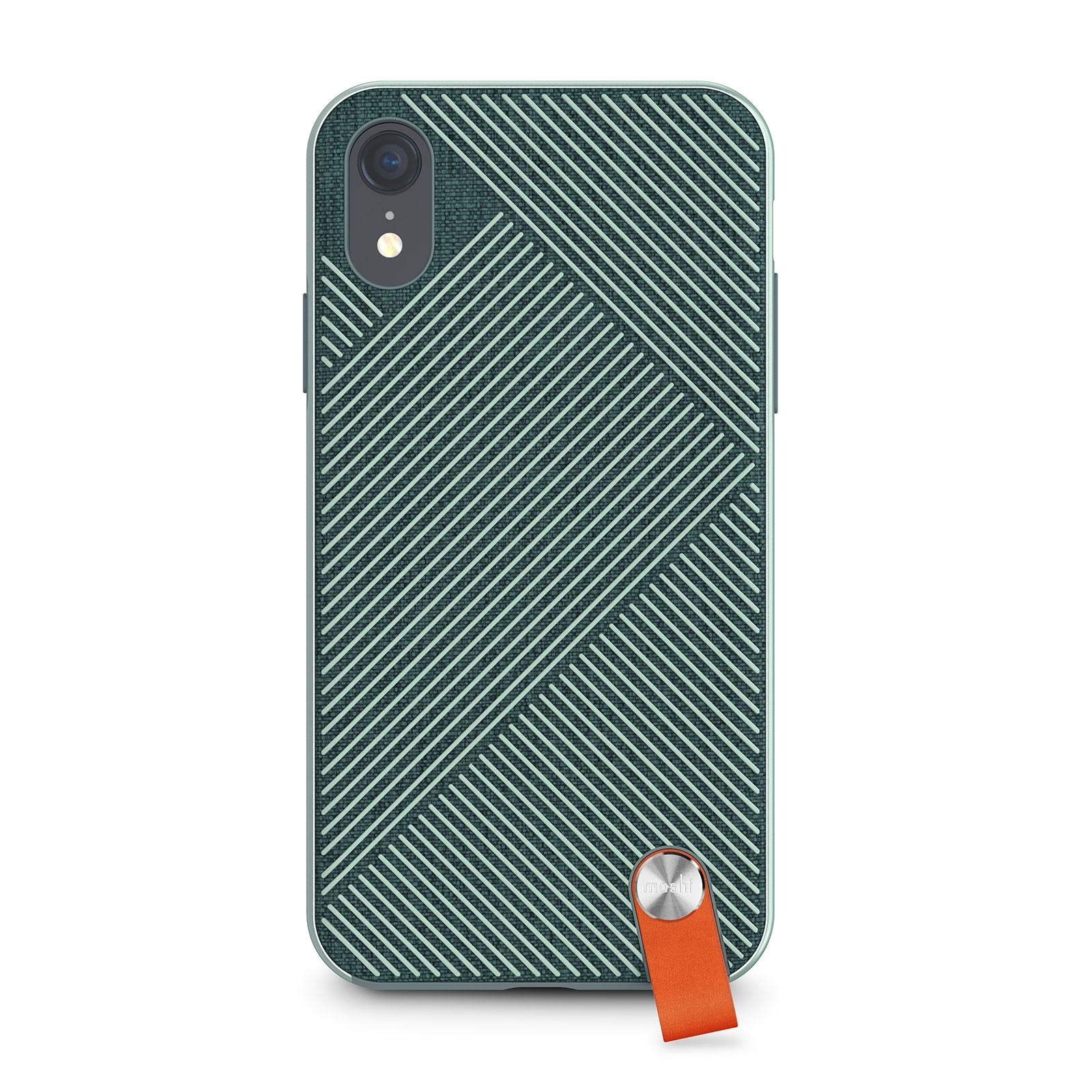 MOSHI Altra Slim Hardshell Case With Strap for iPhone XR 6.1 - Protective Back Cover - Wireless charging compatible Mobile Cover - Green