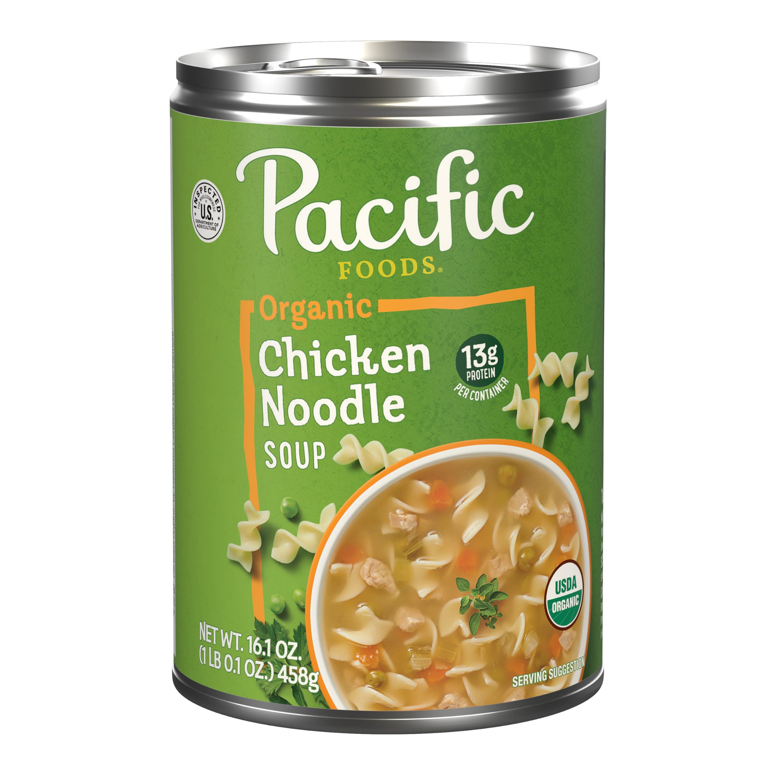 Pacific Foods Organic Chicken Noodle Soup, 16.1 oz Can