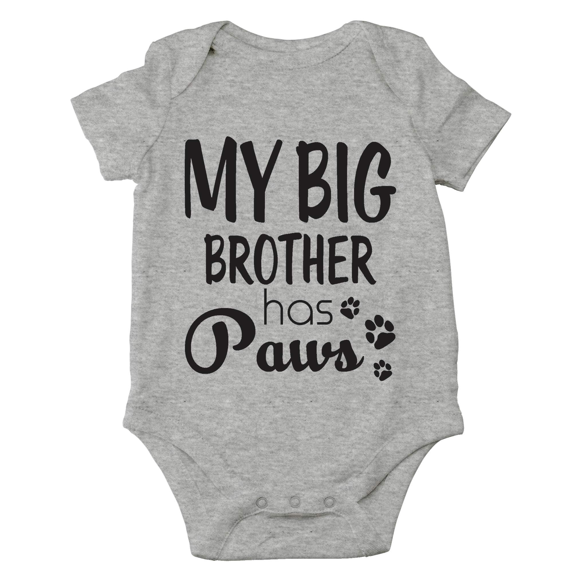 My Big Brother Has Paws - Animal Lover - I Love My Dog - Cute One-Piece Infant Baby Bodysuit