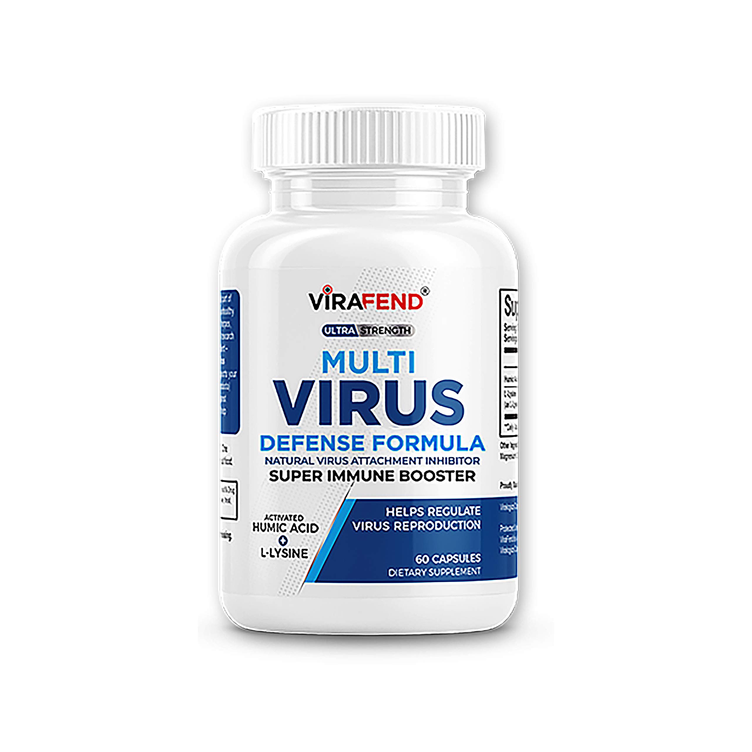 ViraFend Immune Support Supplement, Natural Multi-Virus Defense Formula, Daily Immune System Booster, Amino Acid L-Lysine Supplement & Activated Humic Acid, 60 Vegetarian Capsules