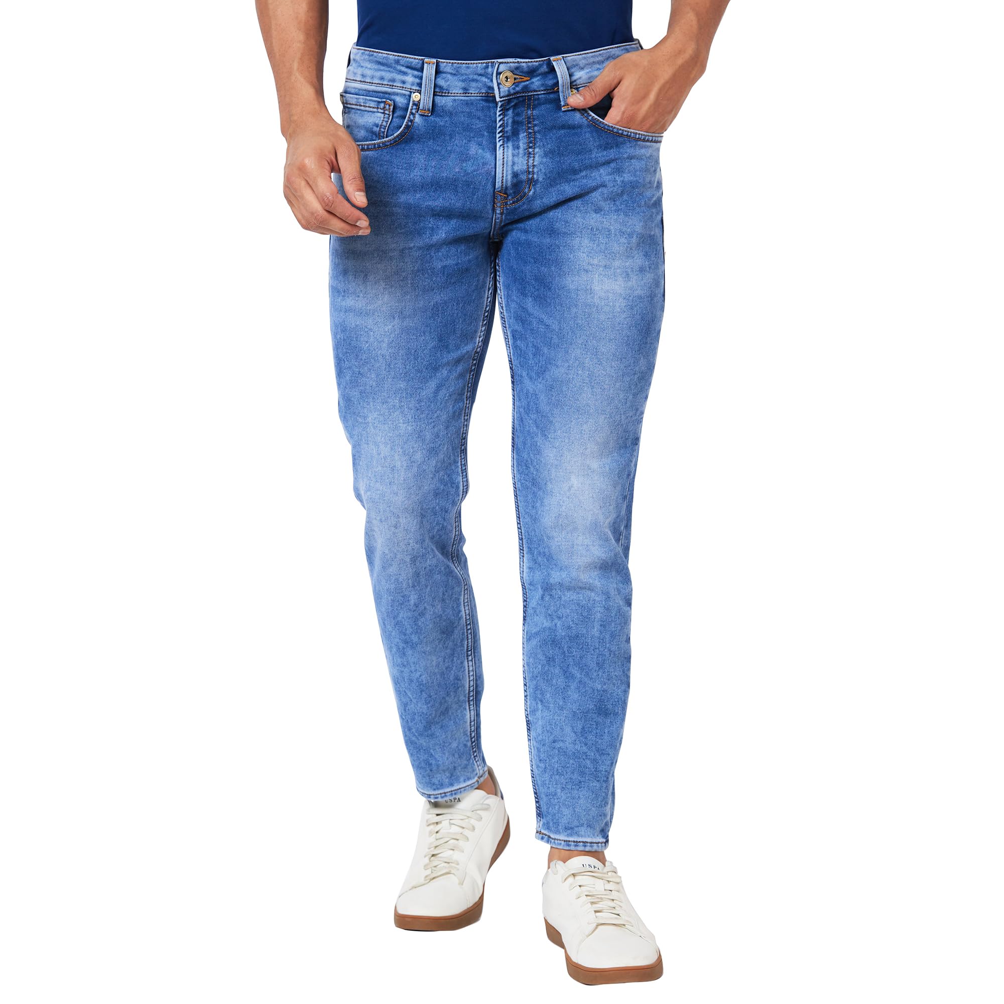 SpykarMid-Rise Slim Fit Blue Jeans for Men