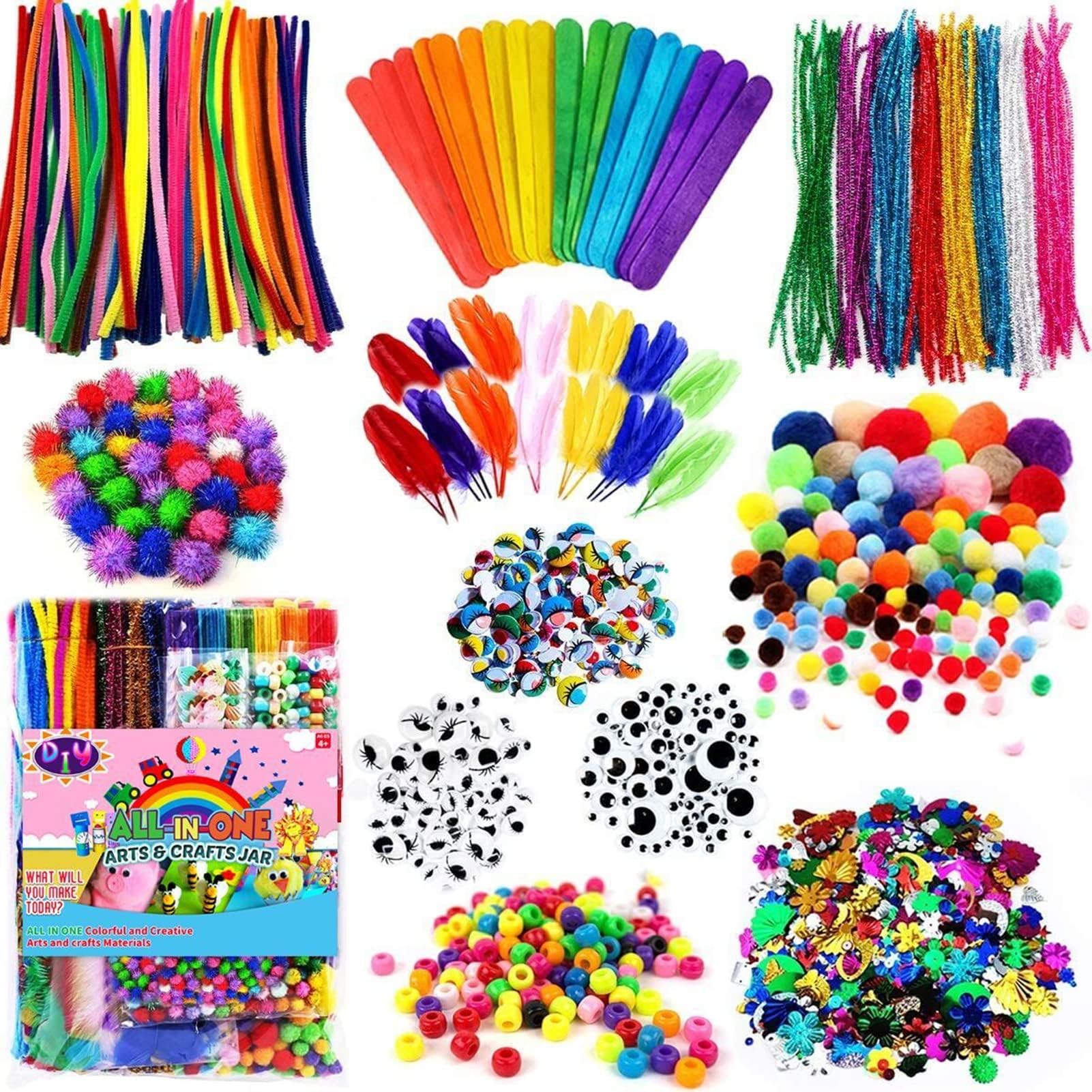 TOYBY Arts and Crafts Supplies for Kids Crafts, DIY Craft Kit for Teens Kids Art Supplies Gift for 4 5 6 7 8 9 10 11 & 12 Year Old Girls & Boys Crafting Supply Set