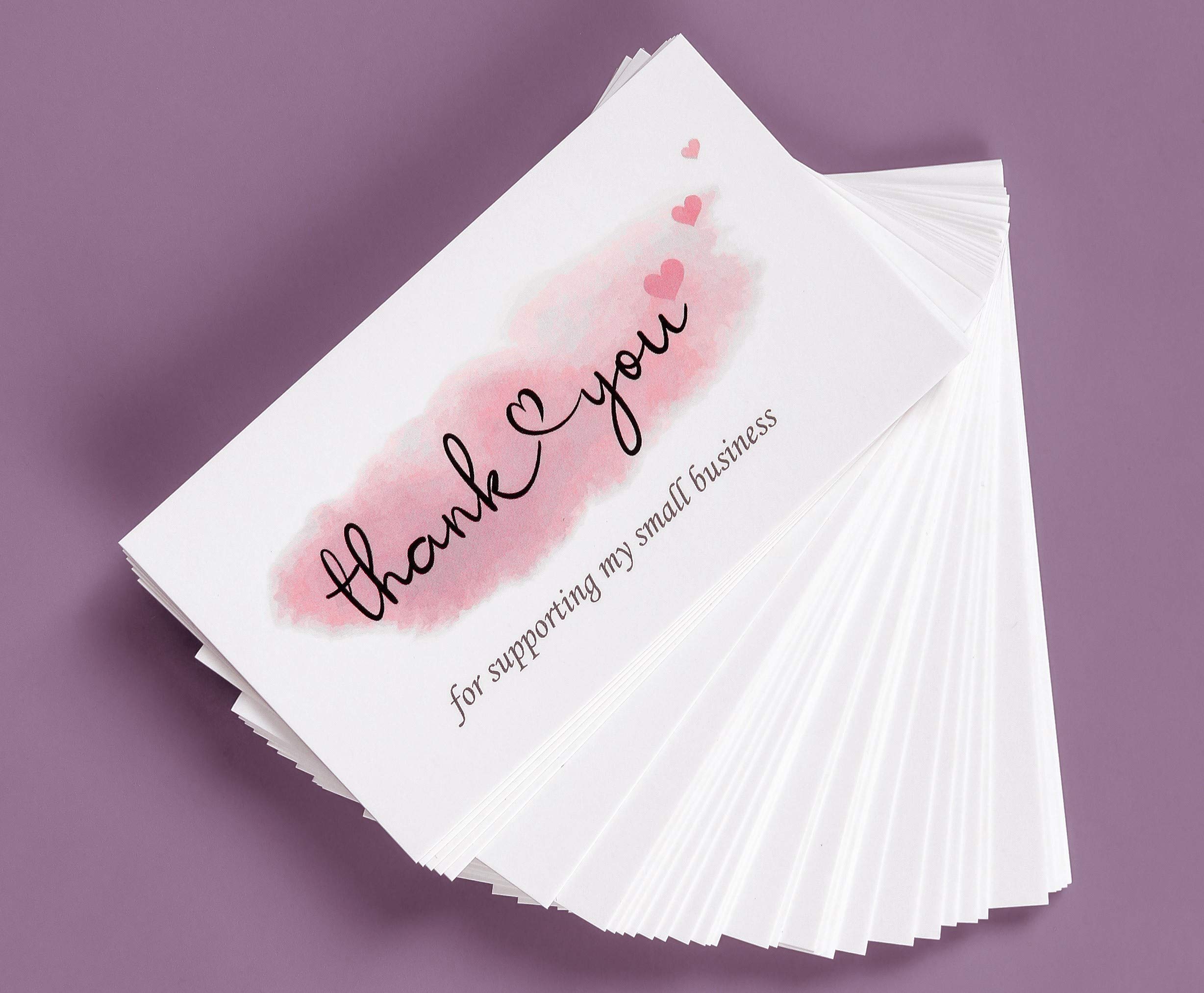 CLEVER SIGNS200 Thank You For Supporting My Small Business Cards, Elegant and Professional Design, 2" x 3.5", Recommended for Online Retailers, Small Business Owners and Local Stores