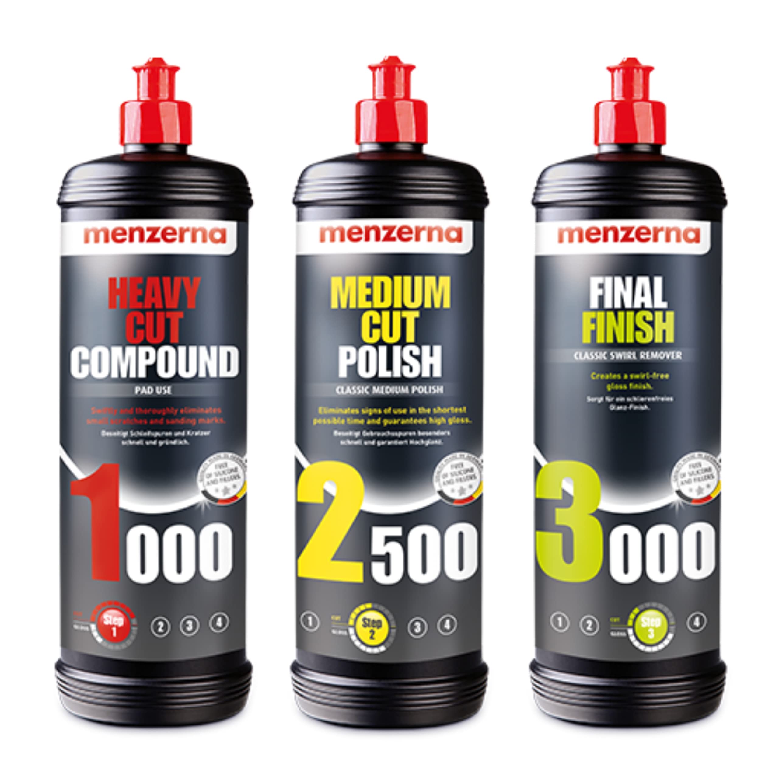 menzernaSuper 3000, Medium 2500, and Heavy 1000 Polishing Compound Kit 32oz