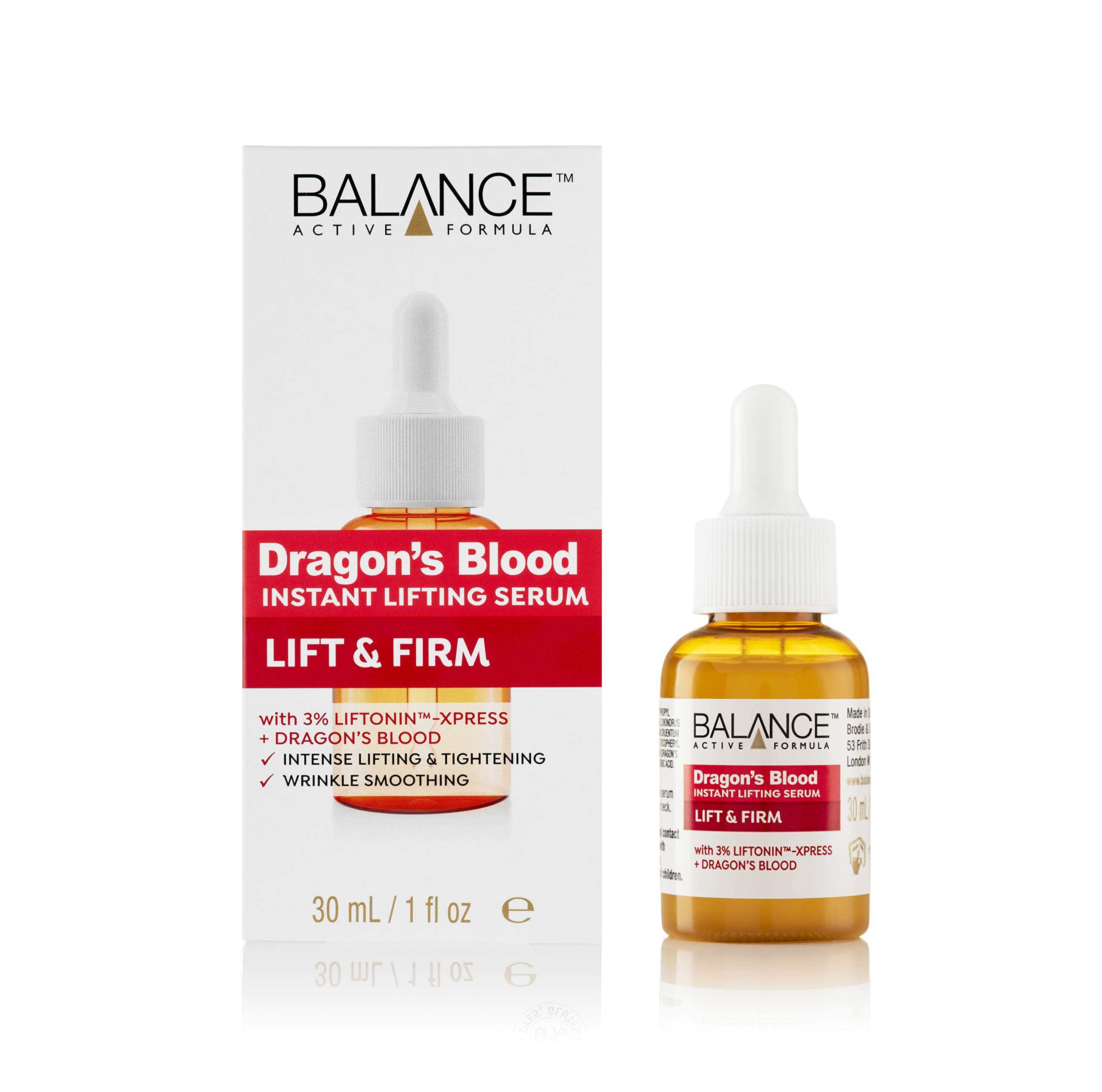 Balance Active Formula Dragon's Blood Instant Lifting Serum (30ml) - Lightweight & Non-Greasy Serum Firmer Looking Skin And Reducing The Appearance Of Wrinkles