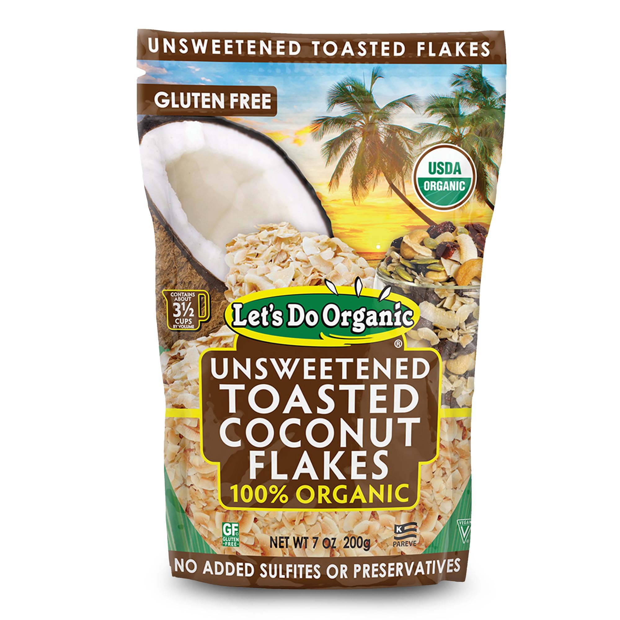 Let's Do Organic Unsweetened Coconut Flakes - Coconut Flakes Unsweetened Organic, Organic Coconut Flakes, Organic Flake Coconut, Vegan - 25 Pounds