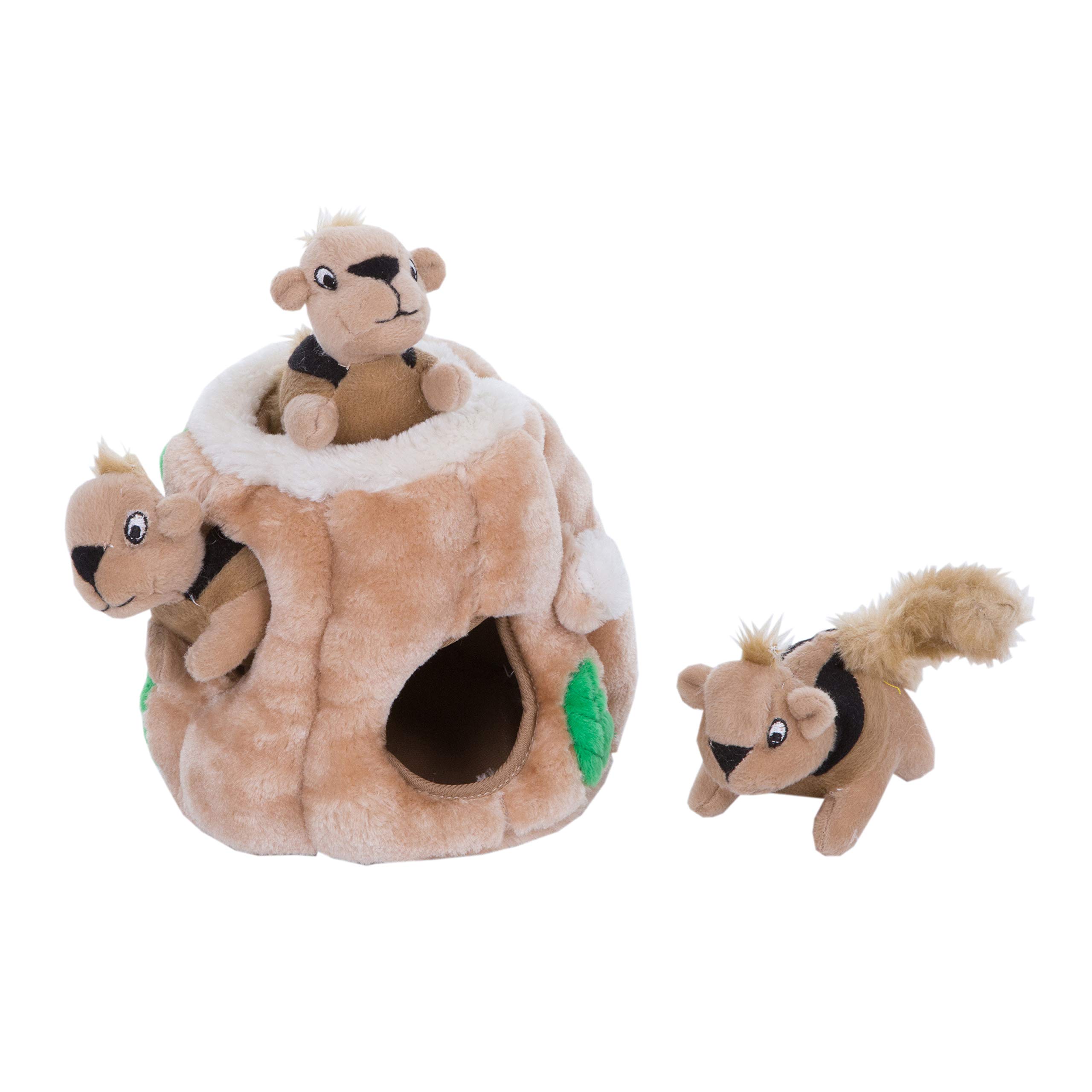 Outward Hound Hide A Squirrel Plush Dog Toy Puzzle, Small, Brown