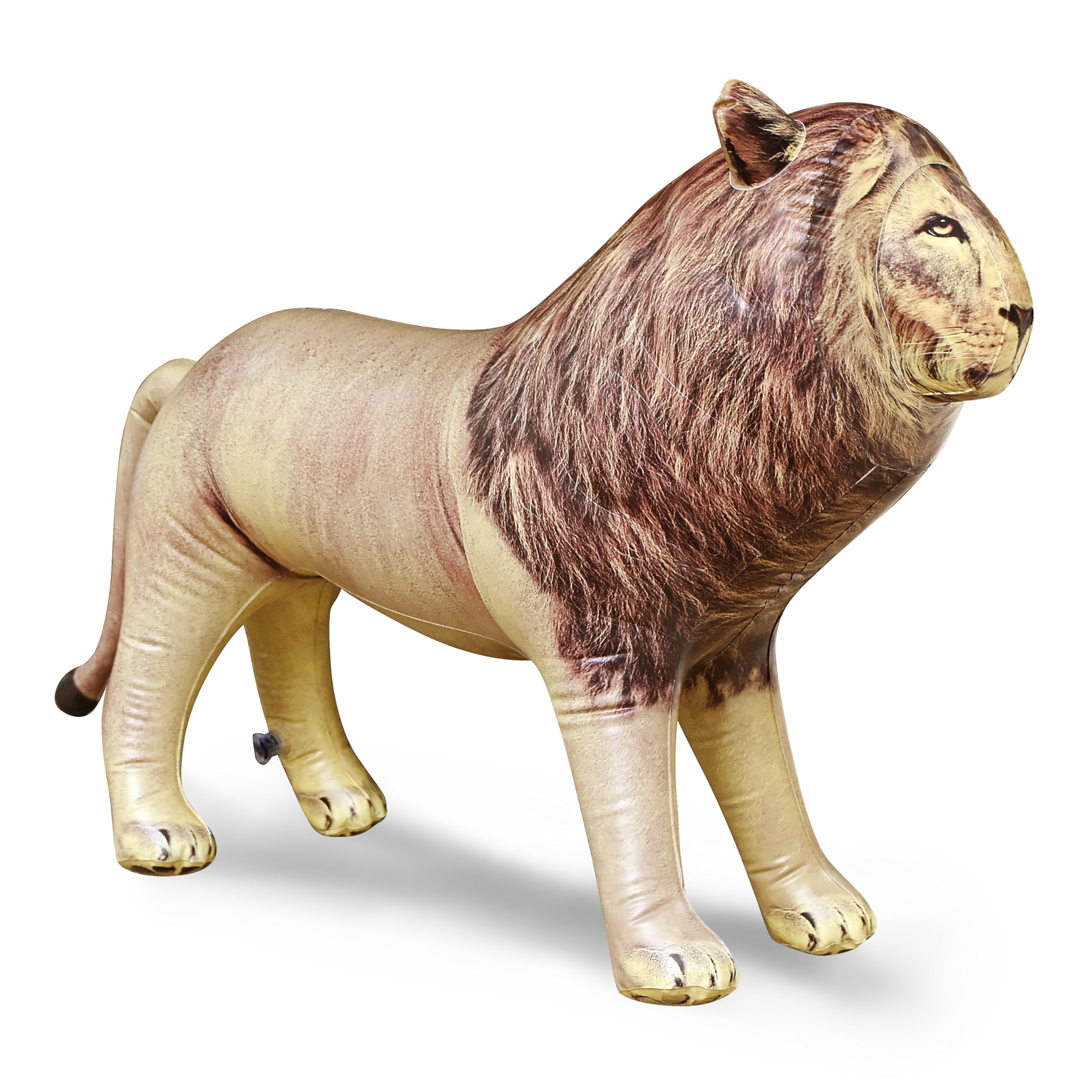 Jet Creations 36” Long Inflatable Male Lion Toy, Desert Tan Lion King of Africa with Mane, Realistic Animal Figure for Safari Jungle Party Decoration, Halloween, Easy to Inflate, 1 pc